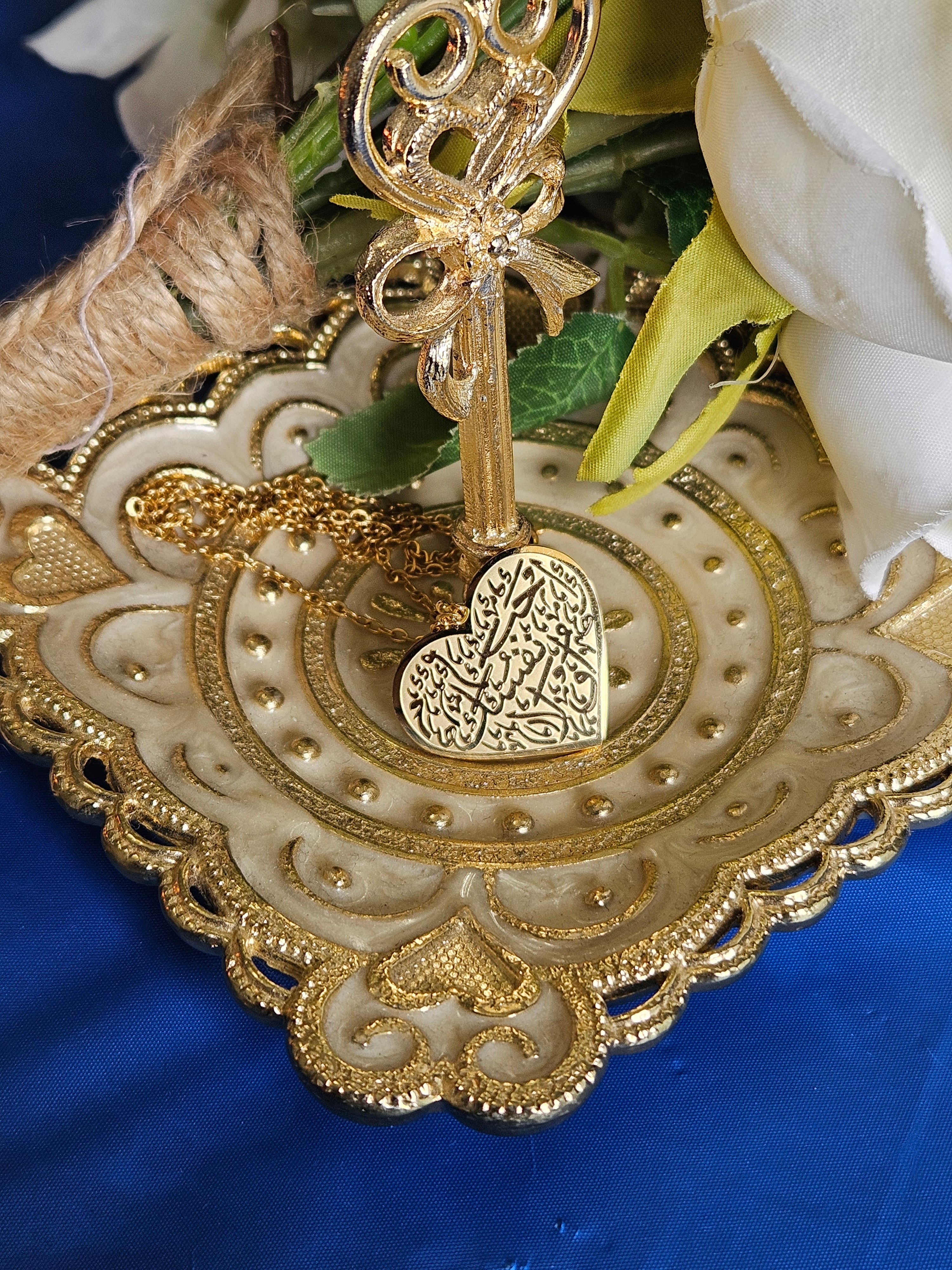 "Love Yourself First" Arabic Calligraphy Heart Necklace - Habibi Heritage