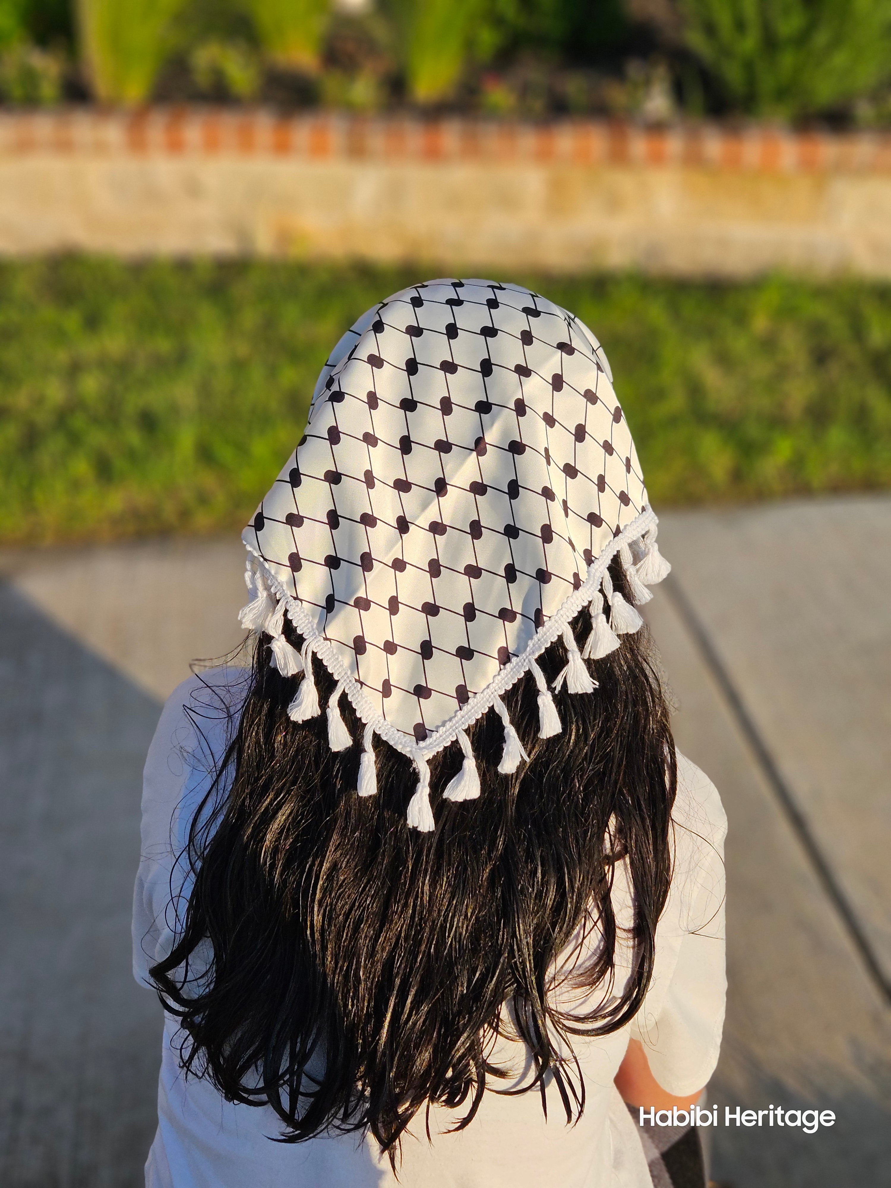 Keffiyeh Hatta Hair Head Scarf Bandana with Lace