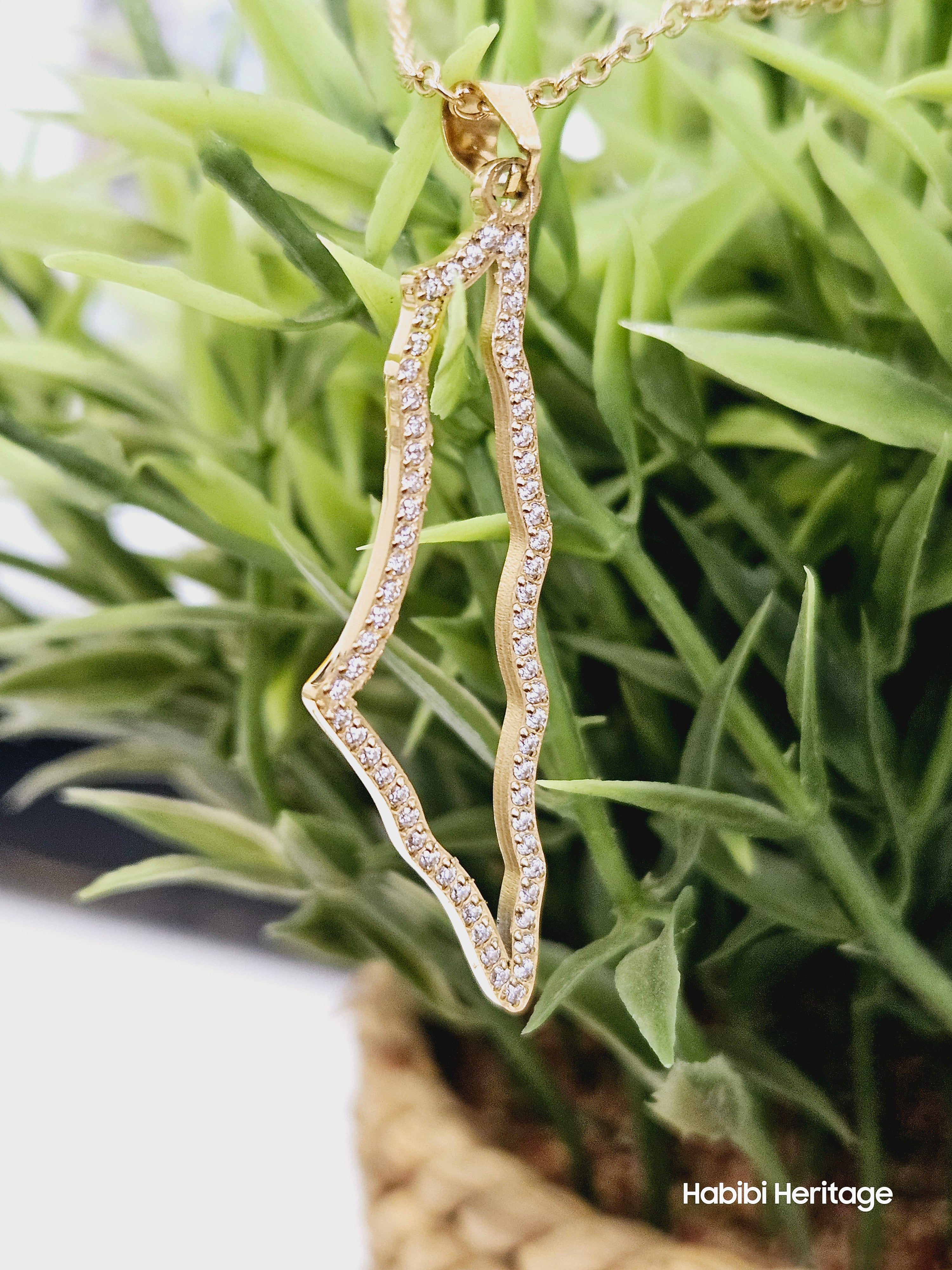 Palestine Necklace Hollow Design - Habibi Heritage