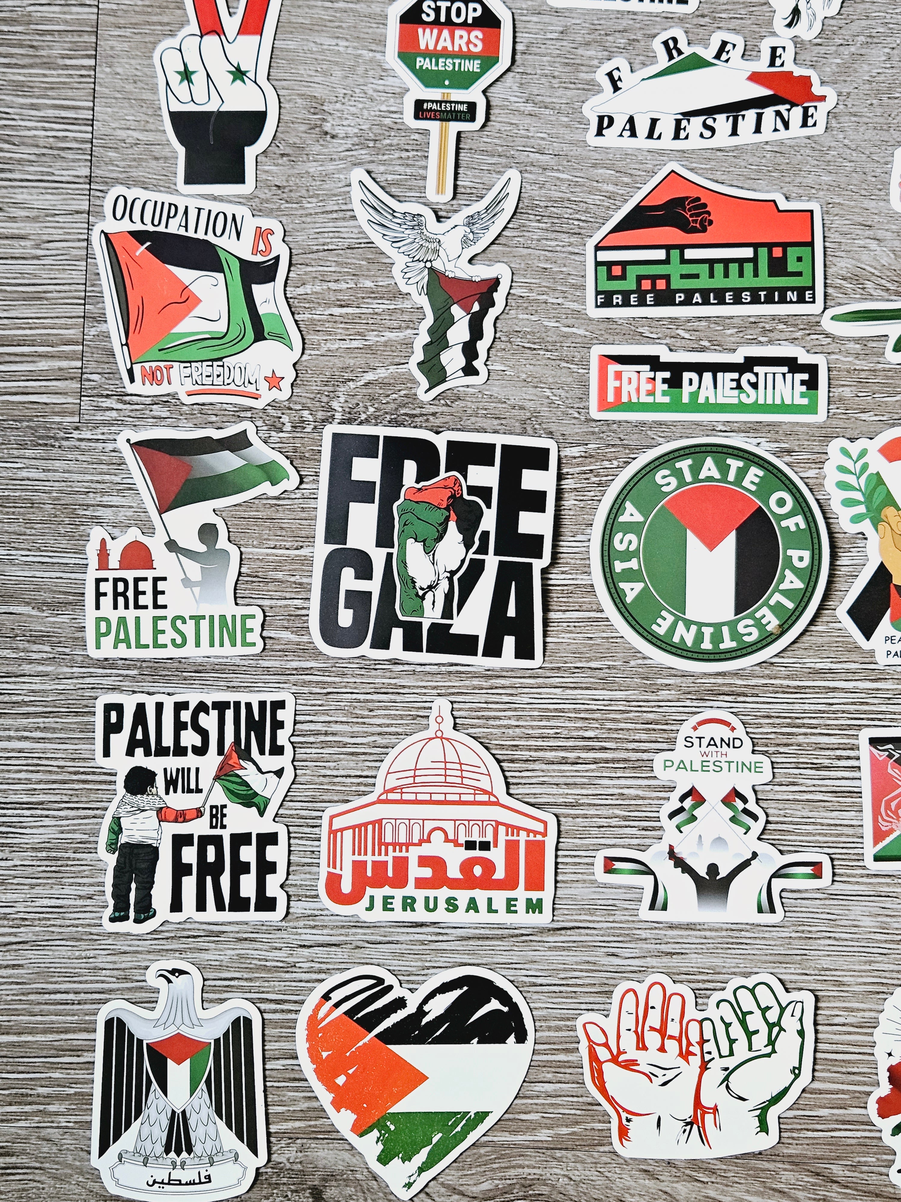 Palestine Stickers - 50 pack Palestinian stickers decals vinyl waterproof - Habibi Heritage