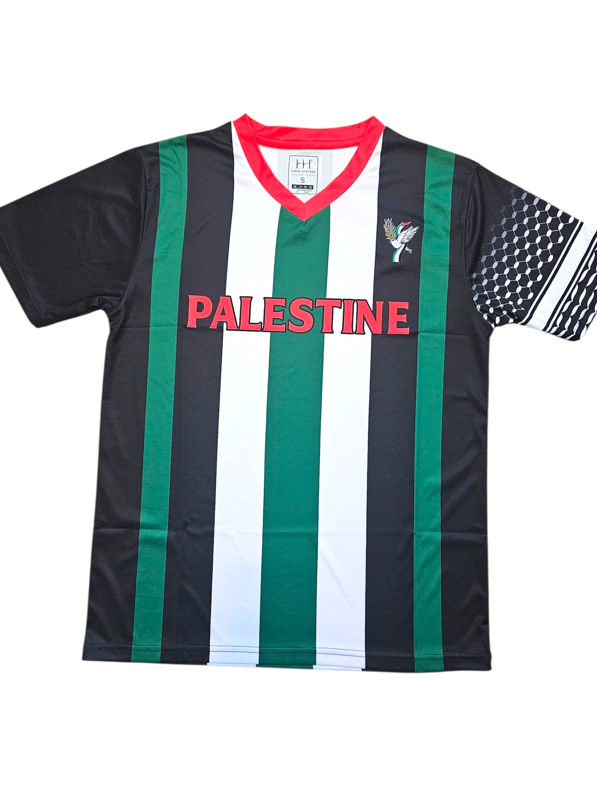 New Palestine Soccer Jersey Dri-Fit - 2 Styles keffiyeh Sleeves Embroidery