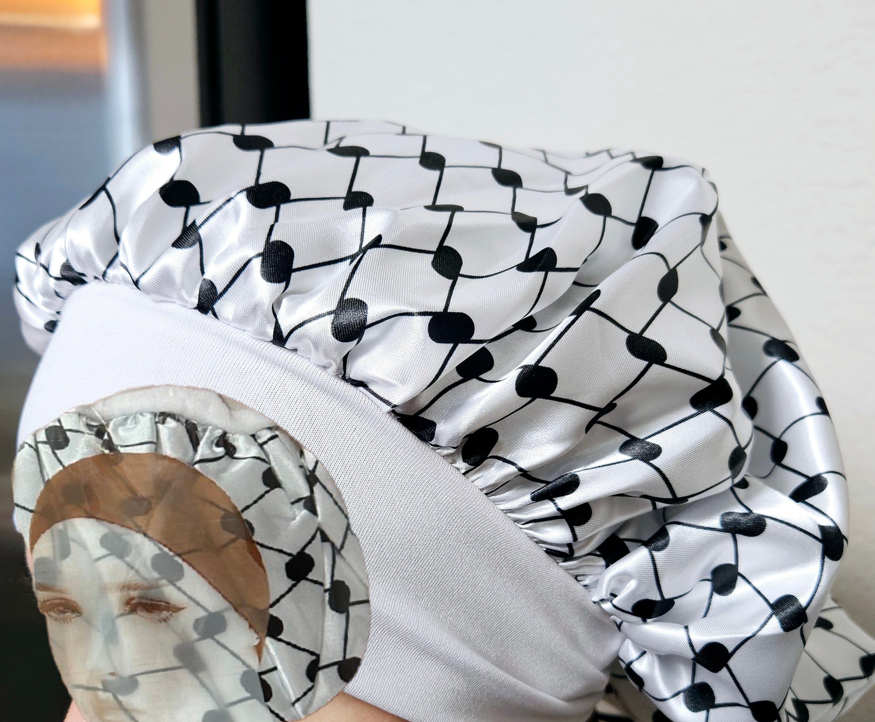 Keffiyeh Hatta Bonnet Hair Cover - Habibi Heritage