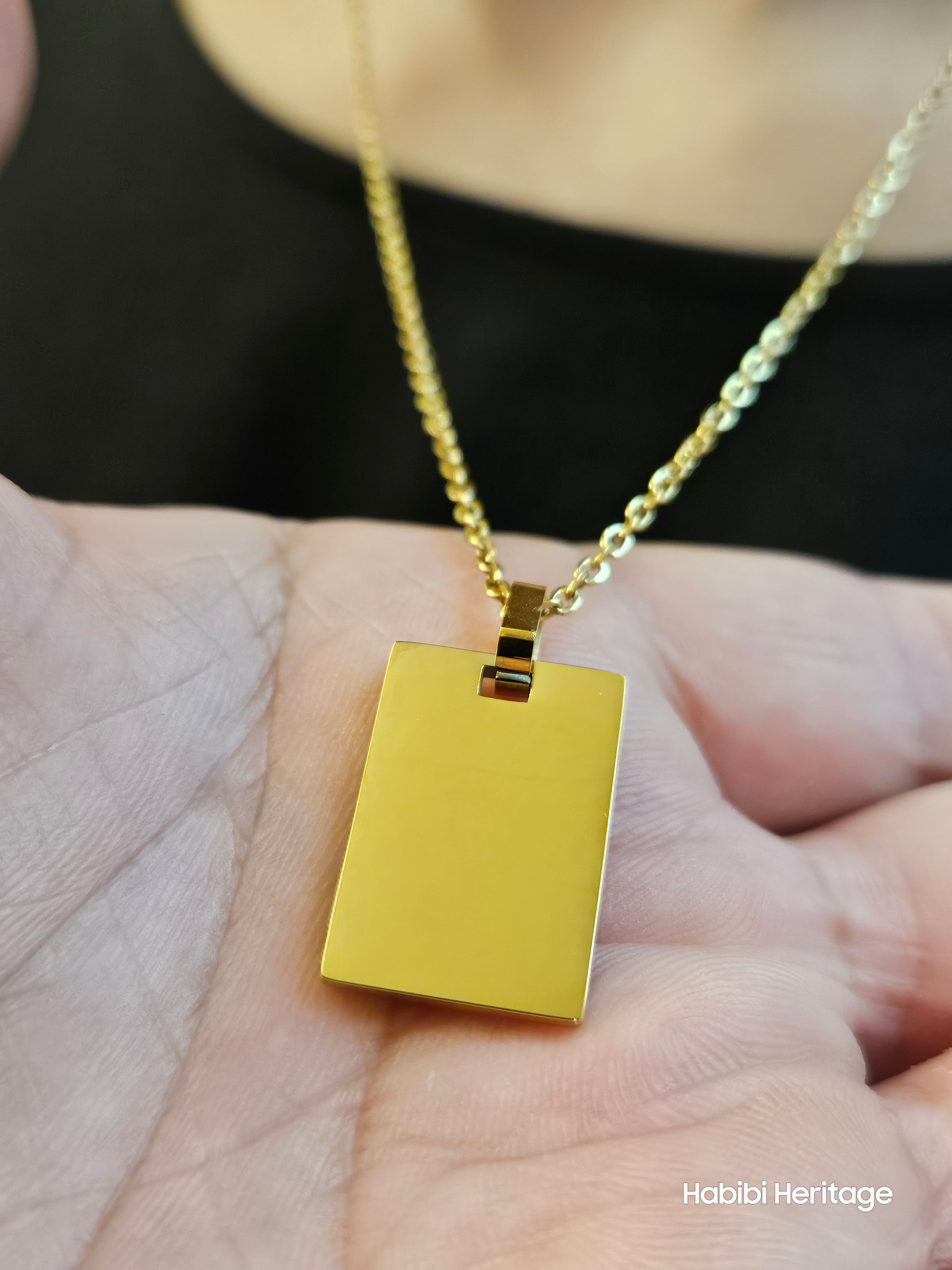 Rectangular Gold Blank Necklace