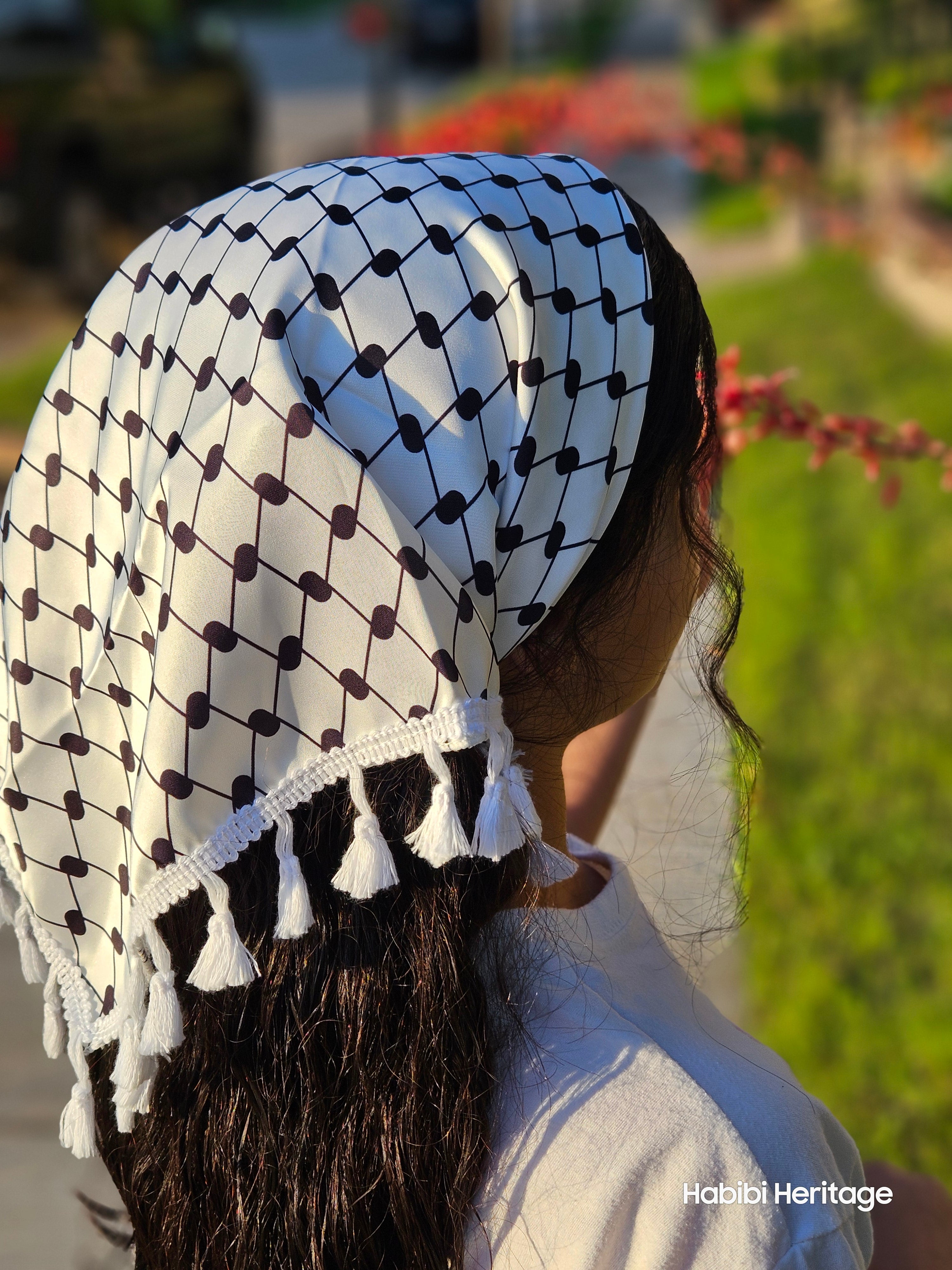 Keffiyeh Hatta Hair Head Scarf Bandana with Lace