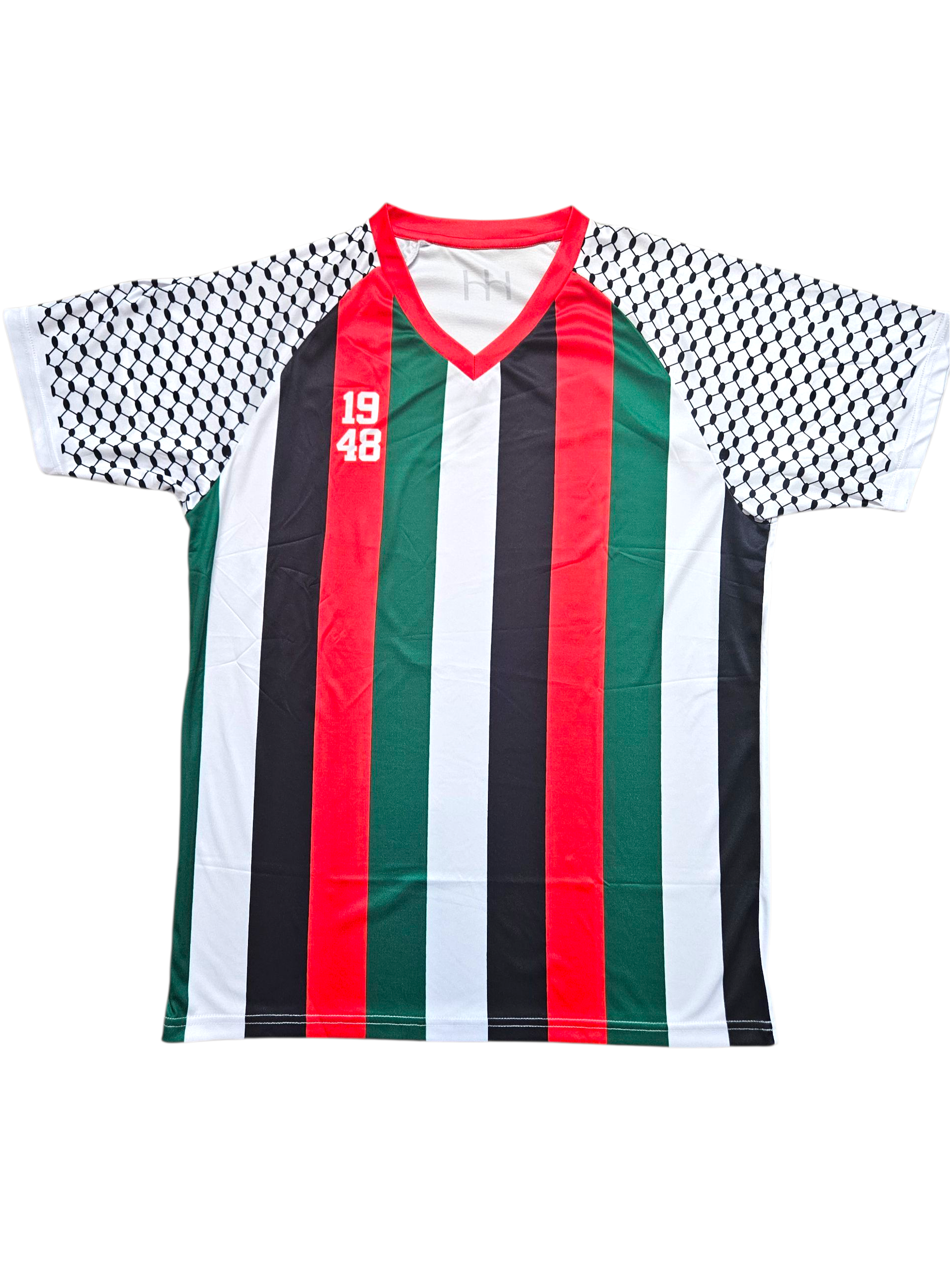 New Palestine Soccer Jersey Dri-Fit - 2 Styles keffiyeh Sleeves Embroidery