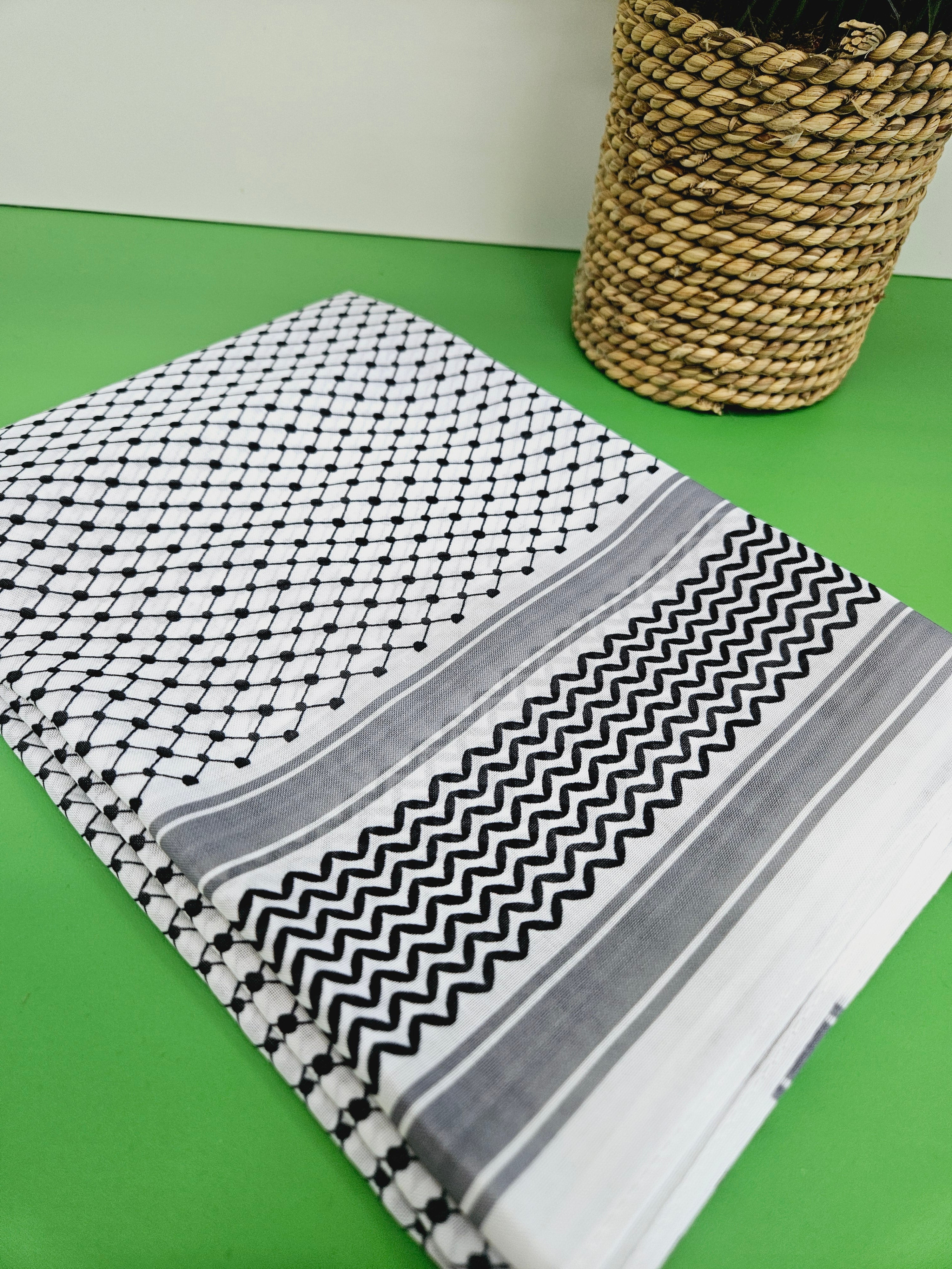 Keffiyeh Scarf - Lightweight - 65x28 Inches - Habibi Heritage