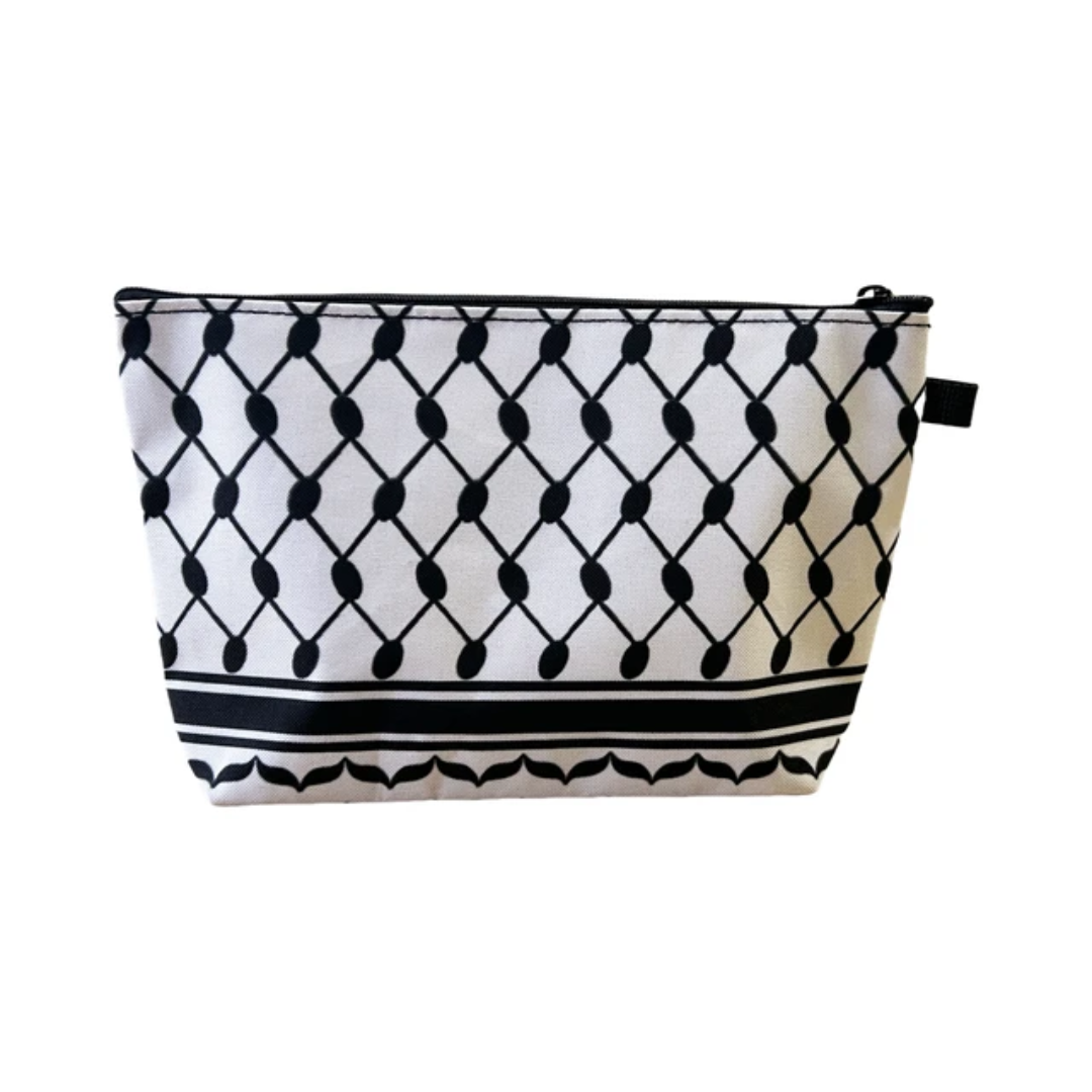 Palestine Keffyeh Pattern Makeup Bag with Zipper / Pencil Pouch / Cosmetic Bag