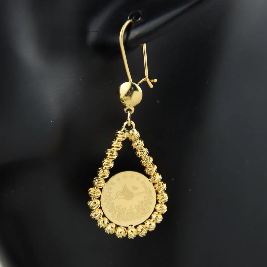 Lira Arabic Coin Hoop Earrings – Timeless Elegance