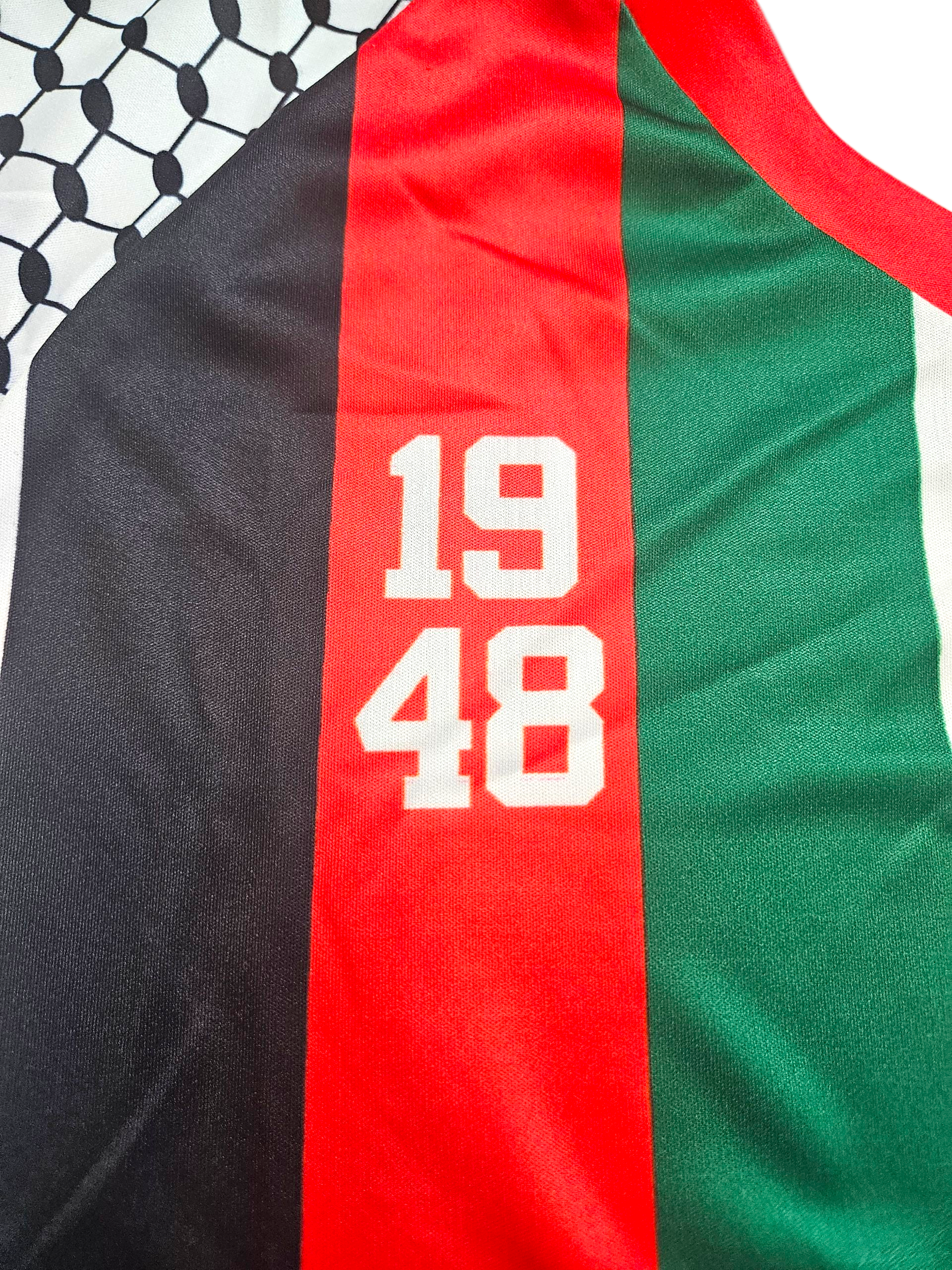 New Palestine Soccer Jersey Dri-Fit - 2 Styles keffiyeh Sleeves Embroidery