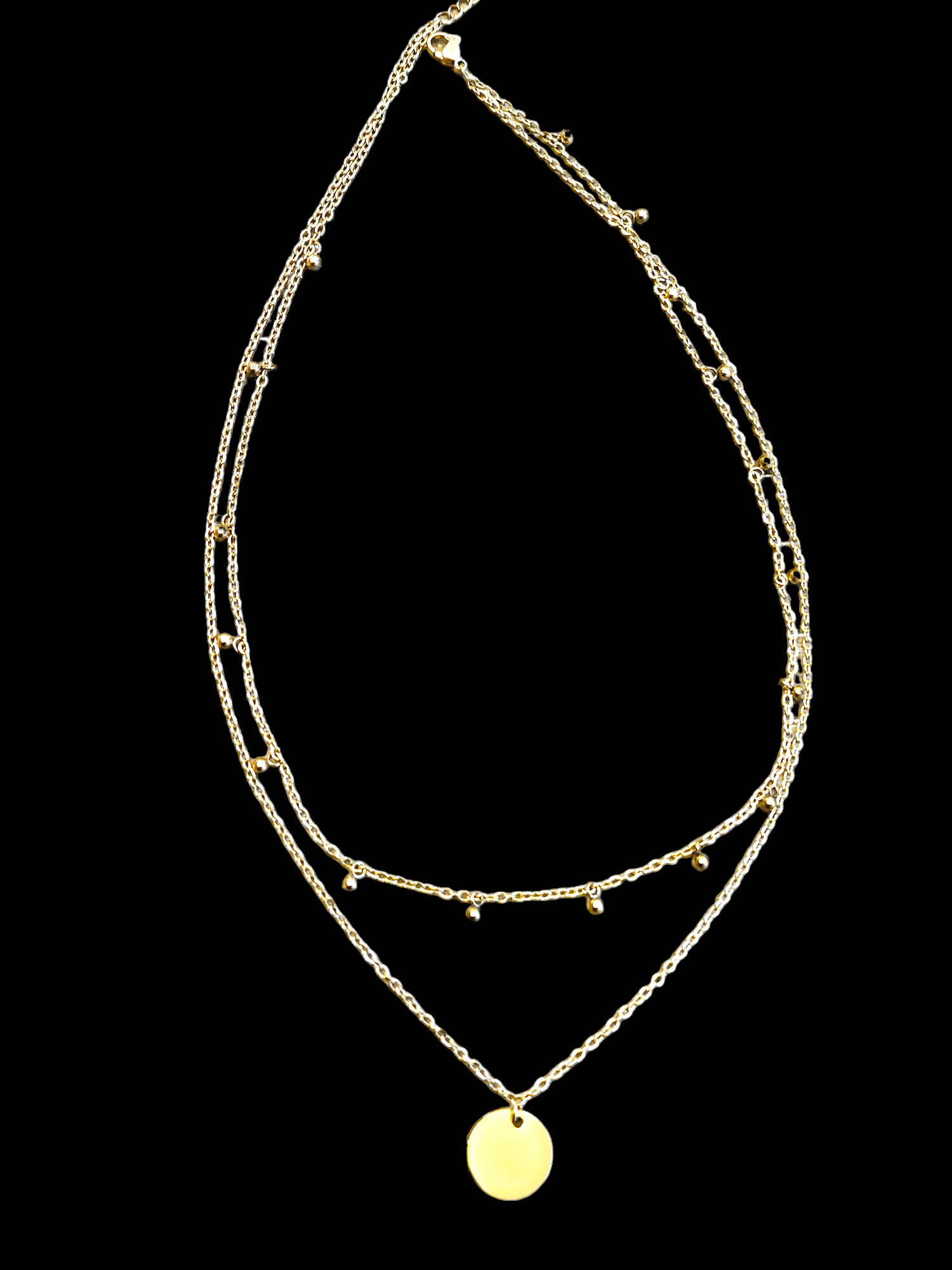 Double Layer with Medallion Pendent