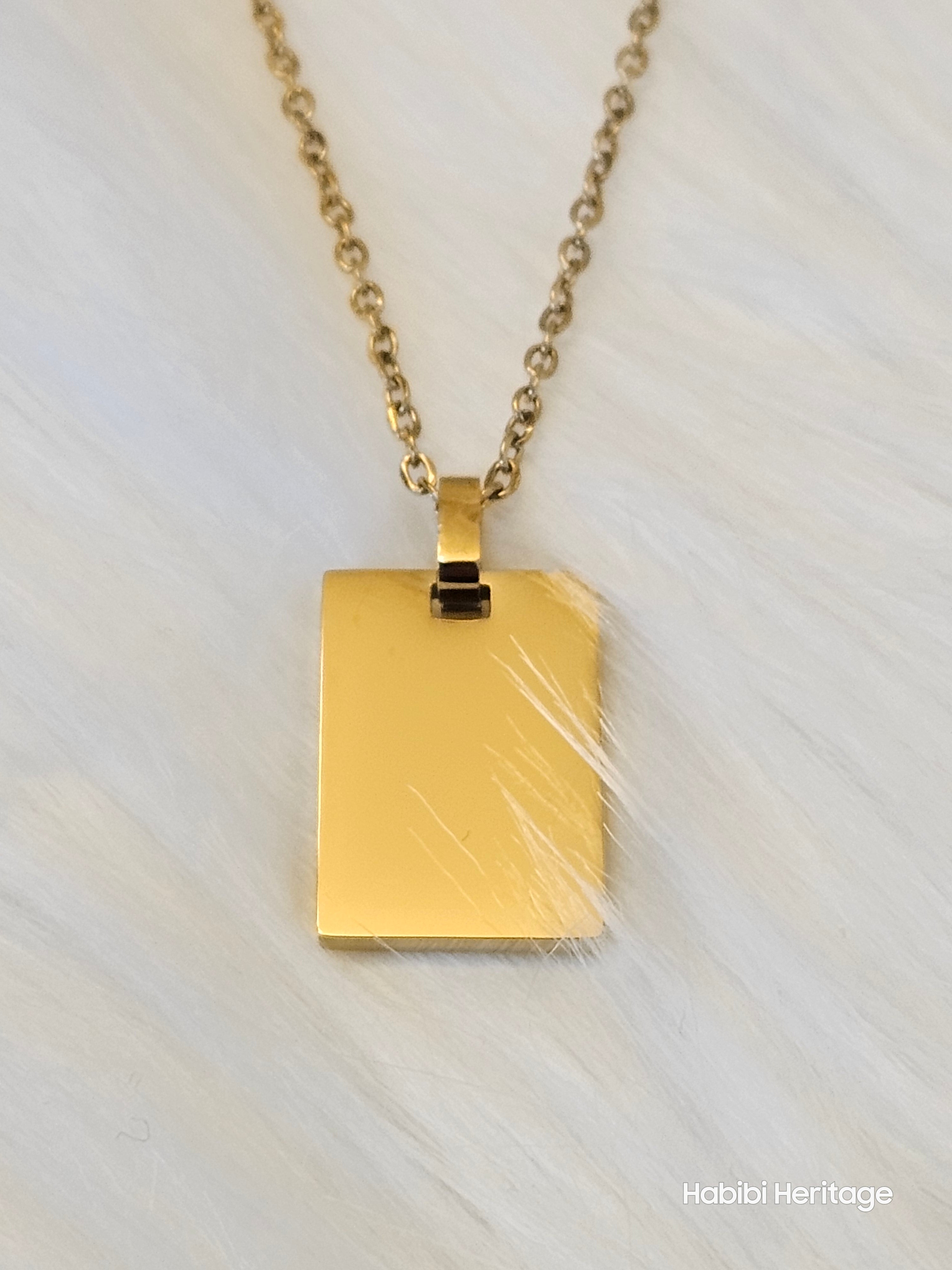 Rectangular Gold Blank Necklace
