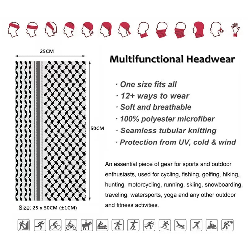 Palestine Multi Use Face Cover Headband Mask Bandana - Habibi Heritage