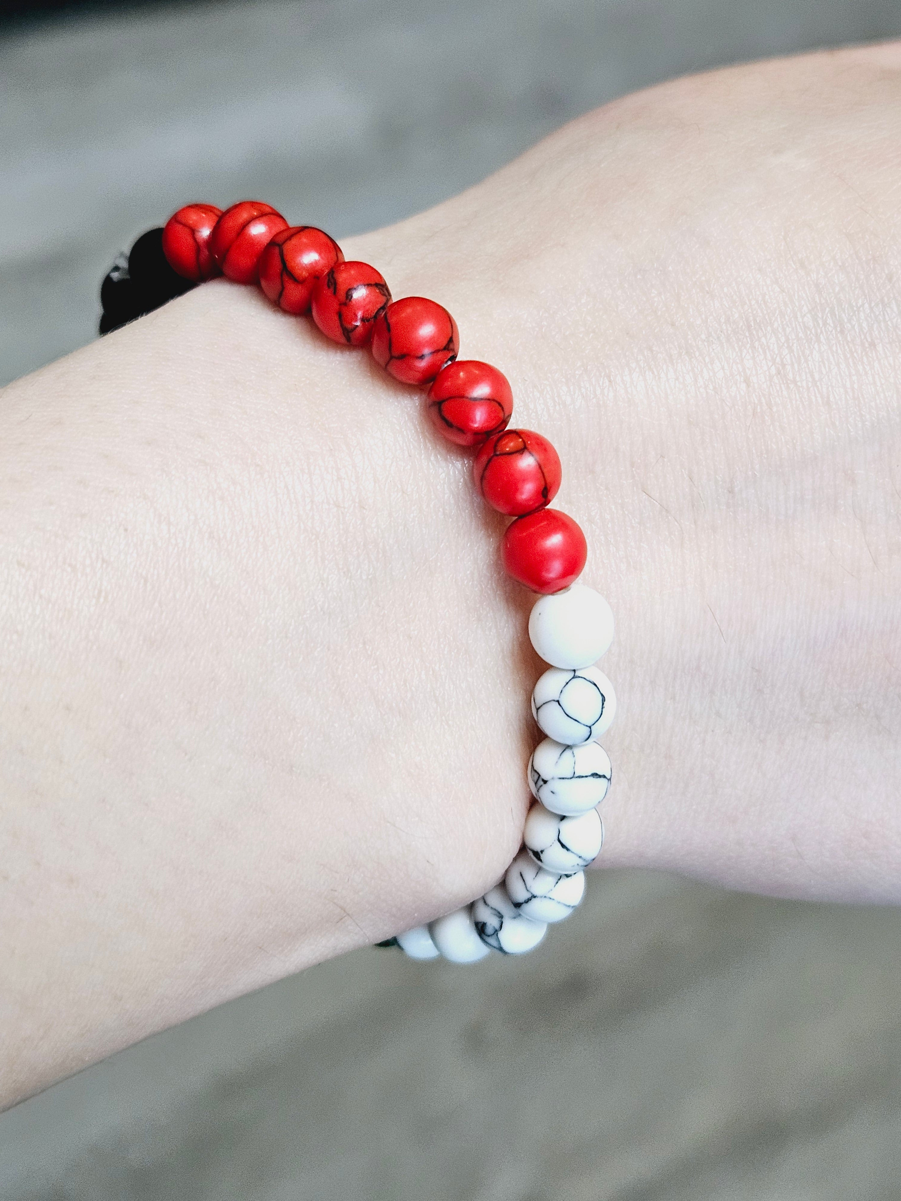 Palestine Stretch Natural Stone Bead Bracelet - Habibi Heritage