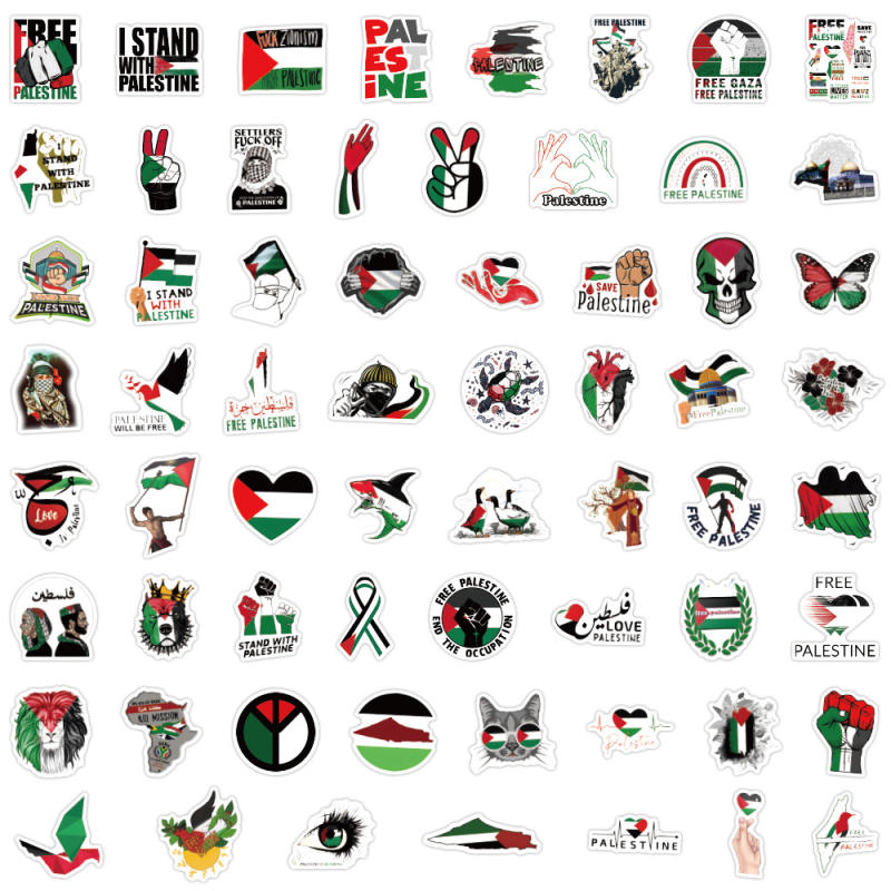 Palestine Stickers - 50 pack Palestinian stickers decals vinyl waterproof