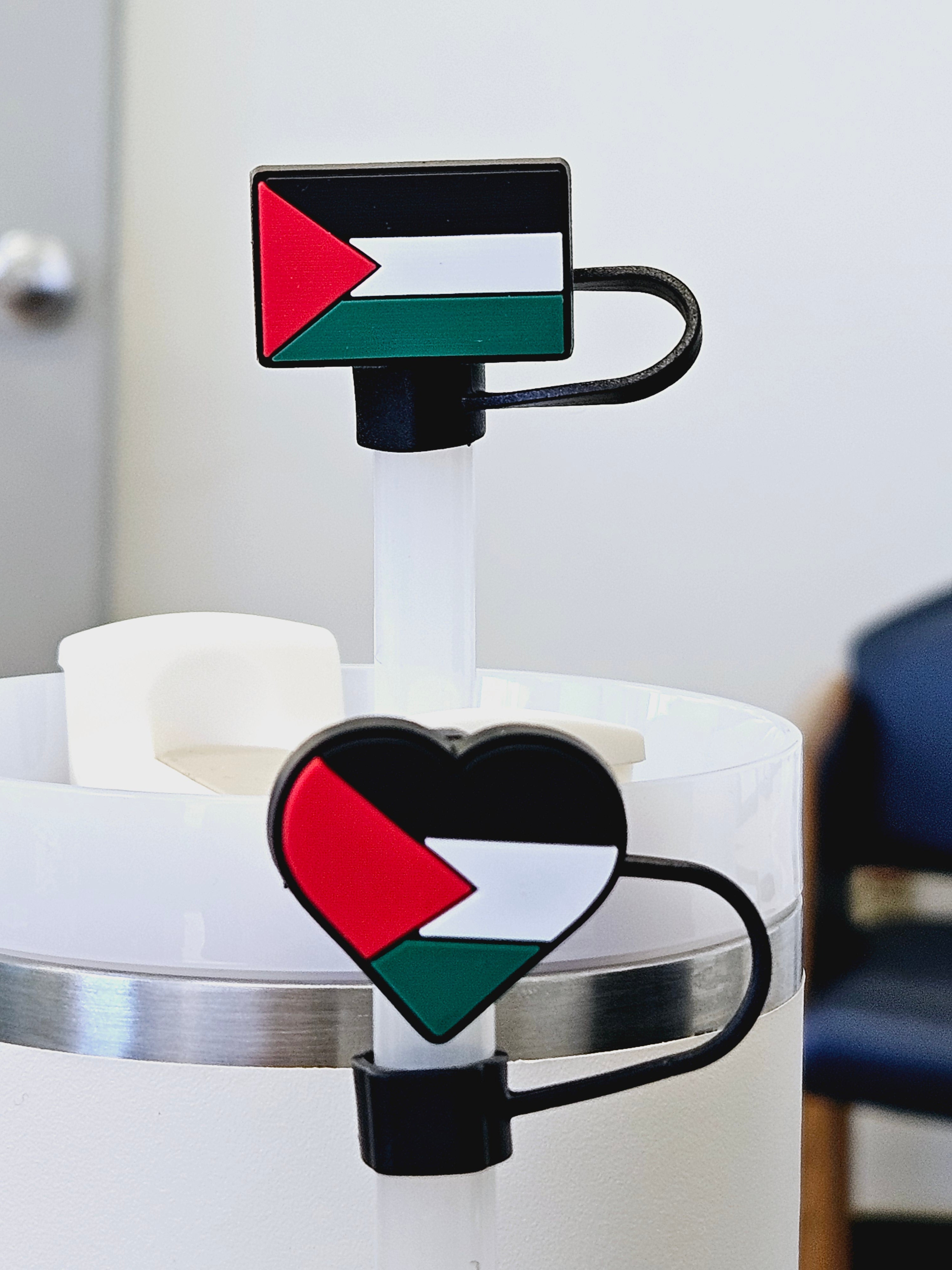 Palestine & Handala Straw Covers - 4 pack - 10mm/0.4in - Habibi Heritage