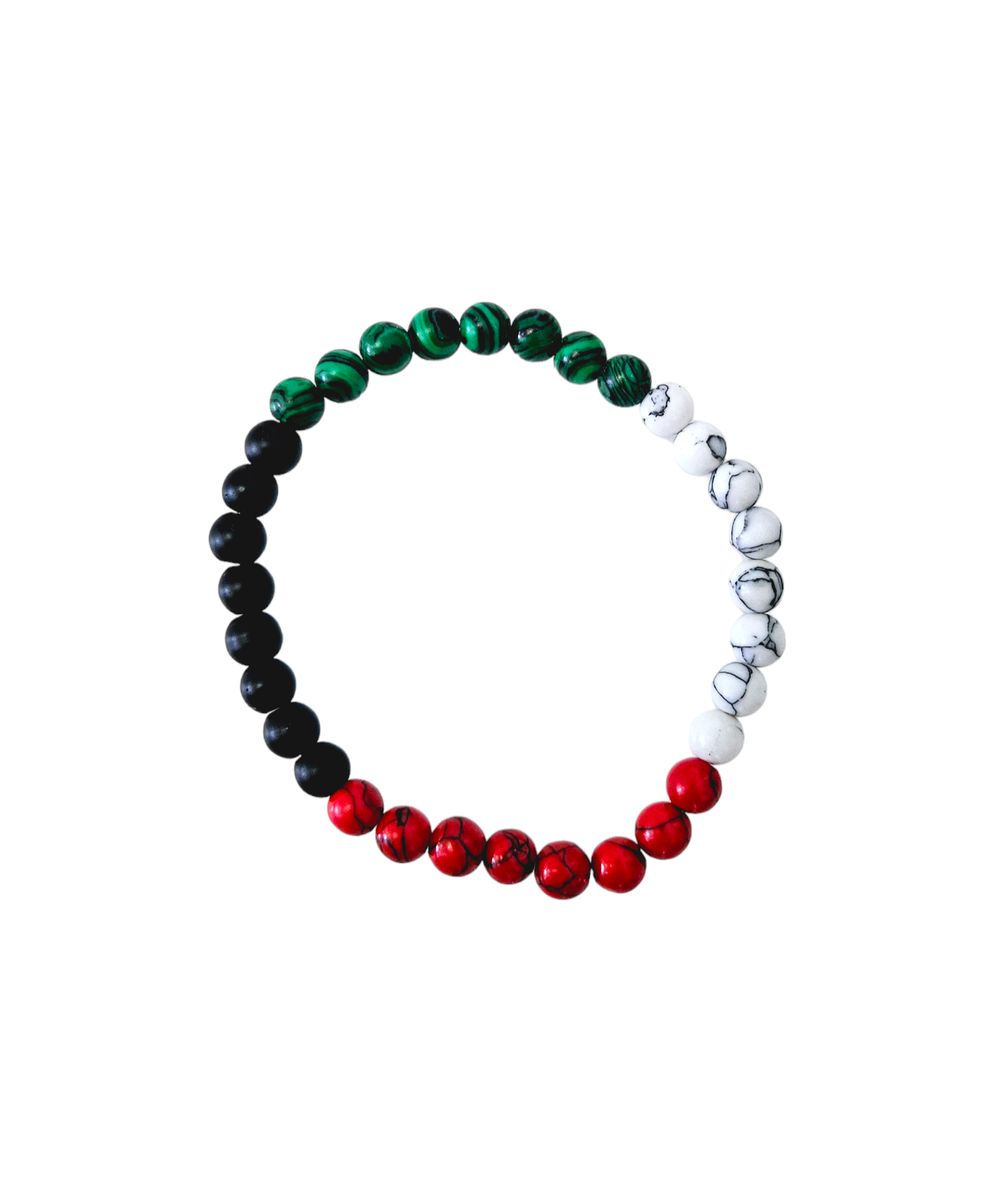 Palestine Stretch Natural Stone Bead Bracelet - Habibi Heritage