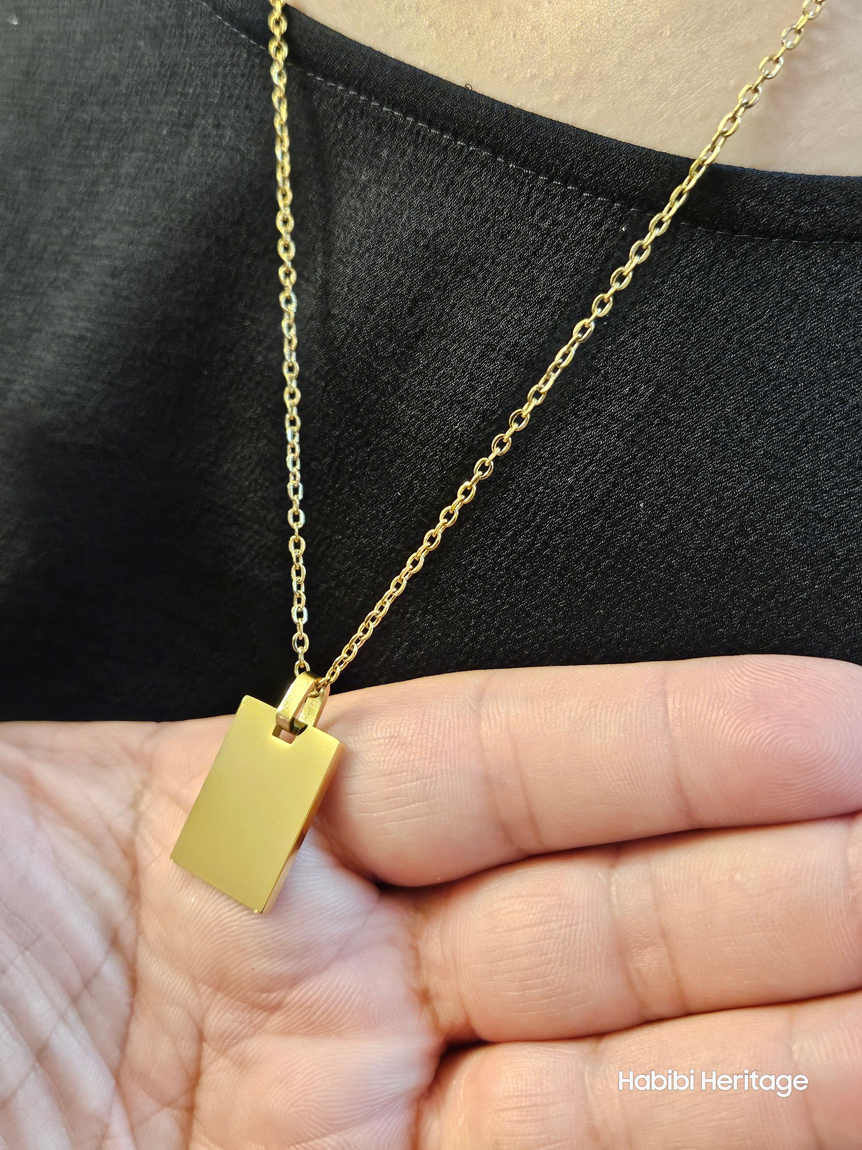 Rectangular Gold Blank Necklace
