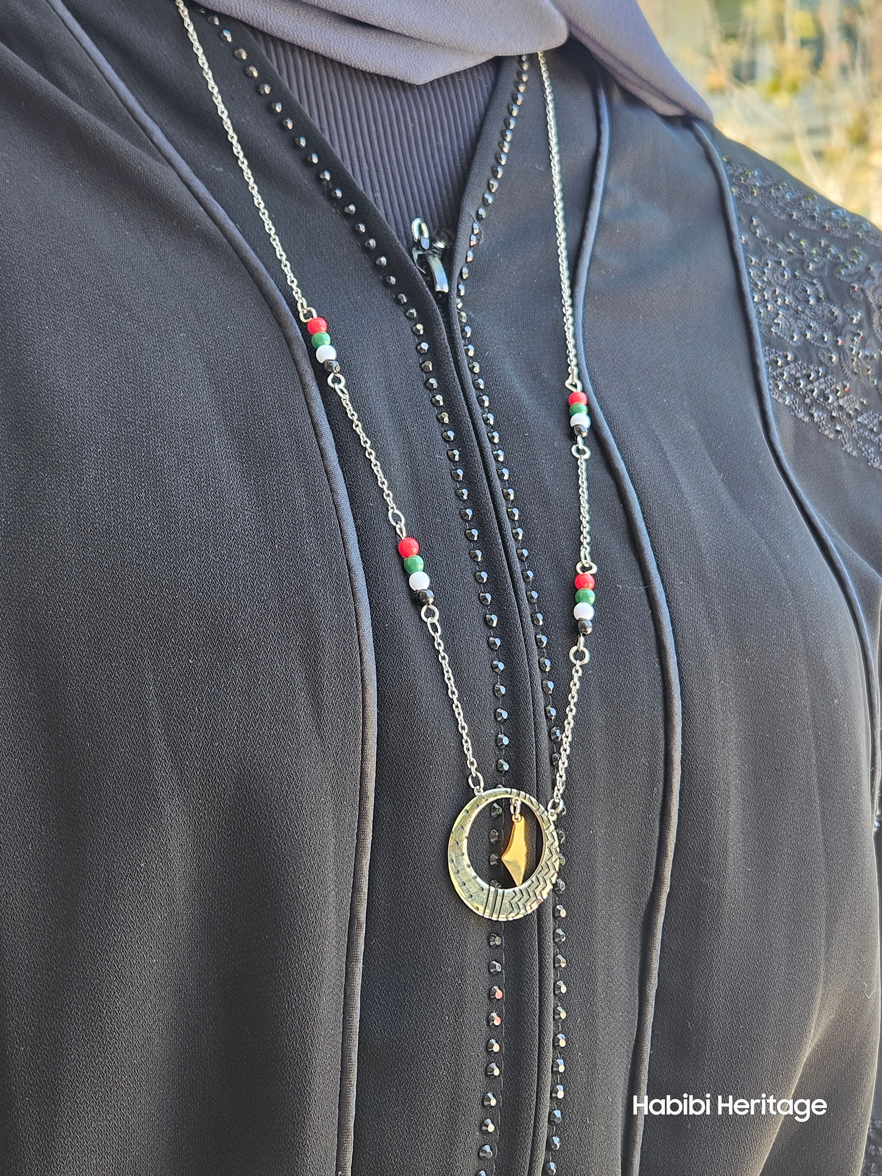 Long Palestine Keffiyeh Necklace - Habibi Heritage