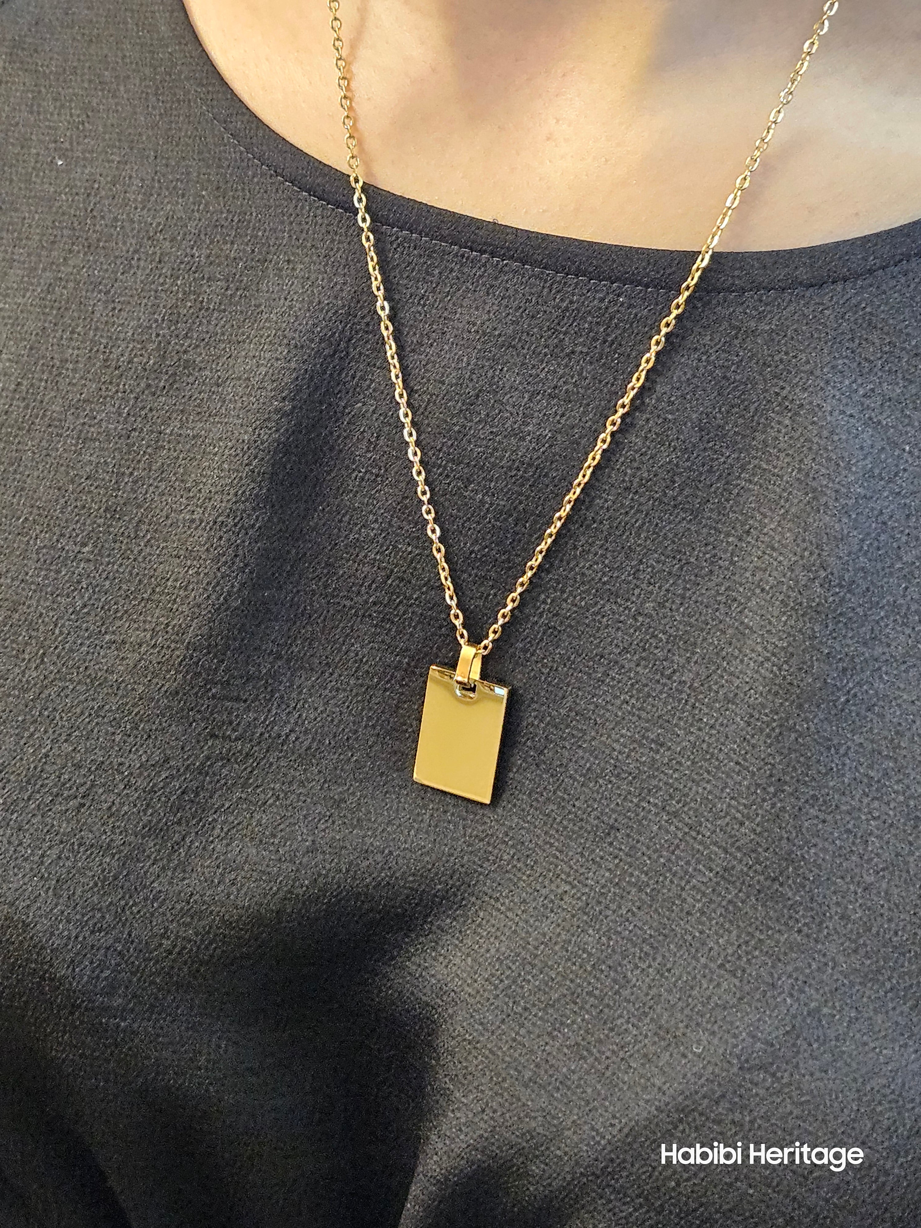 Rectangular Gold Blank Necklace