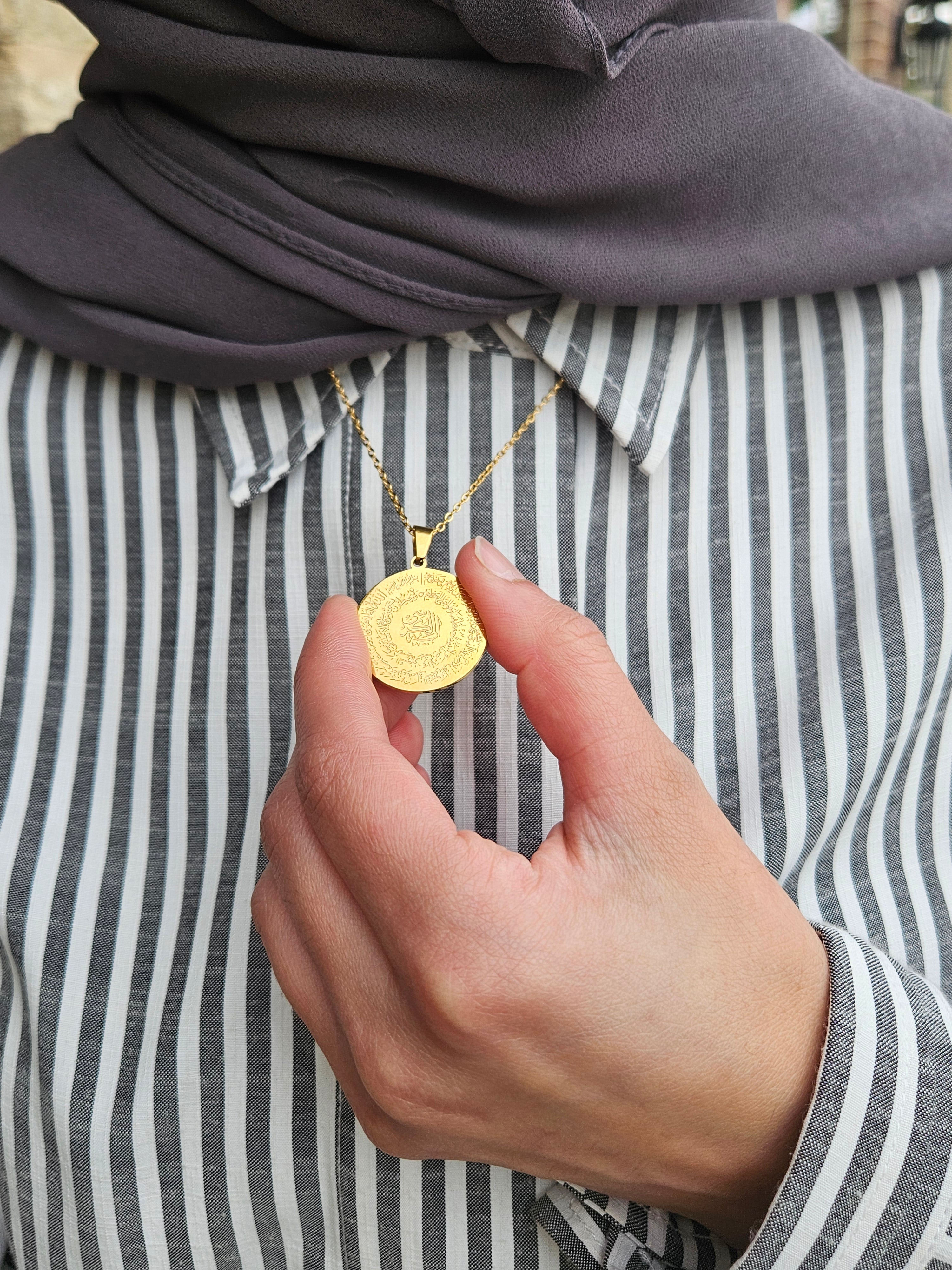 4 Quls & Ayatul Kursi Double Sided Necklace - Islamic Arabic Quran Jewelry