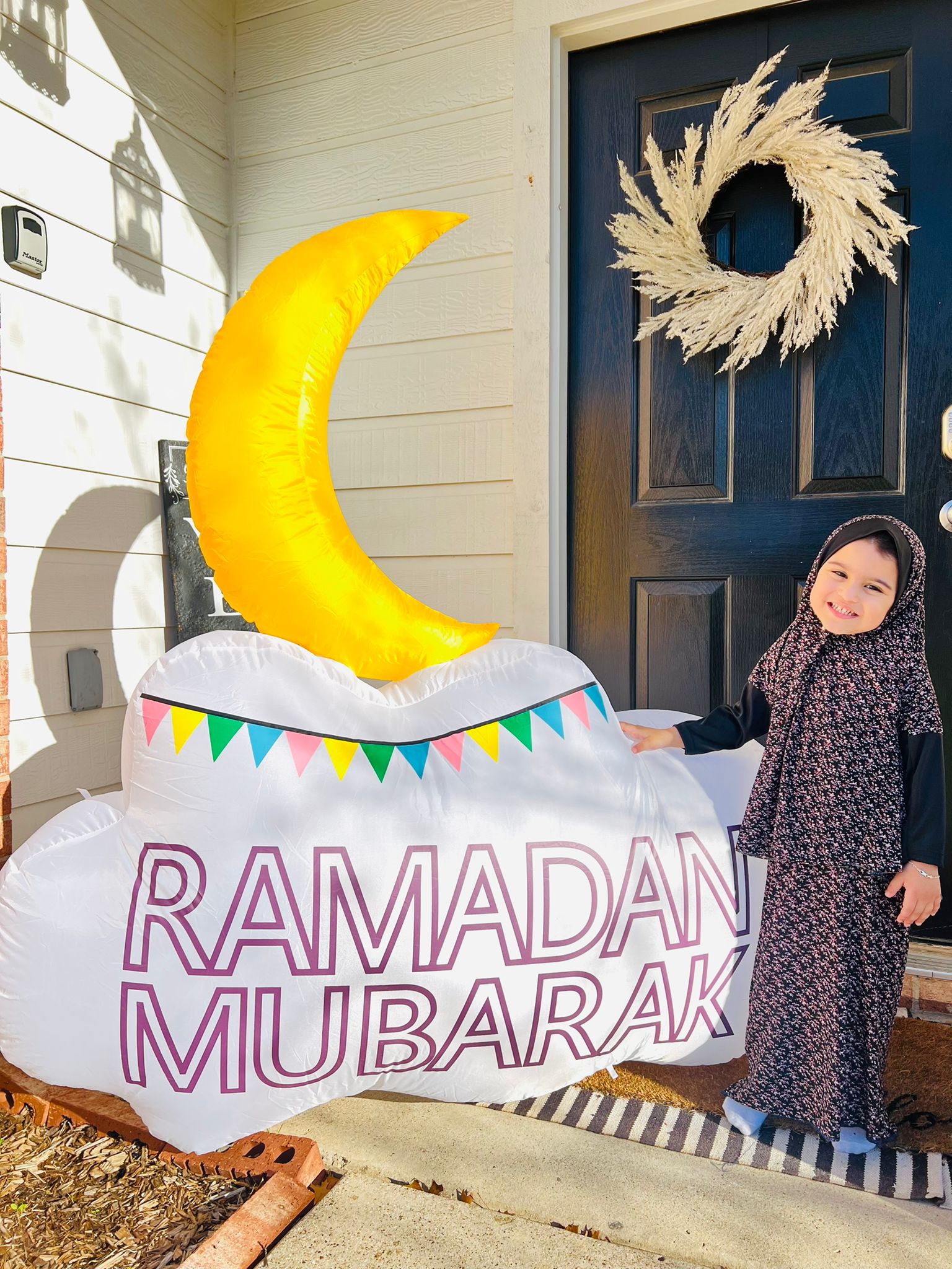 Ramadan & Eid Mubarak Inflatable Double Sided Moon Decoration