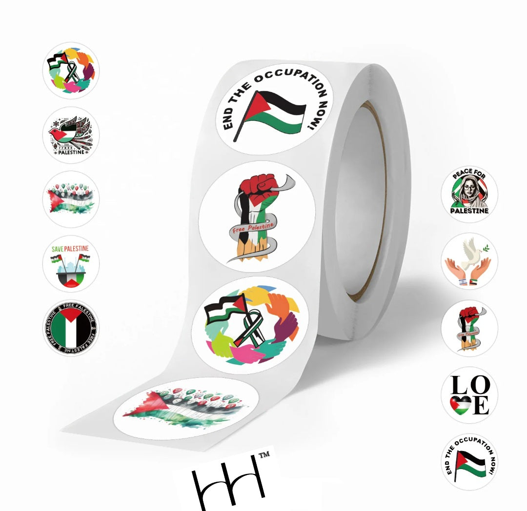 500 Count Roll Palestine Stickers - Palestinian stickers