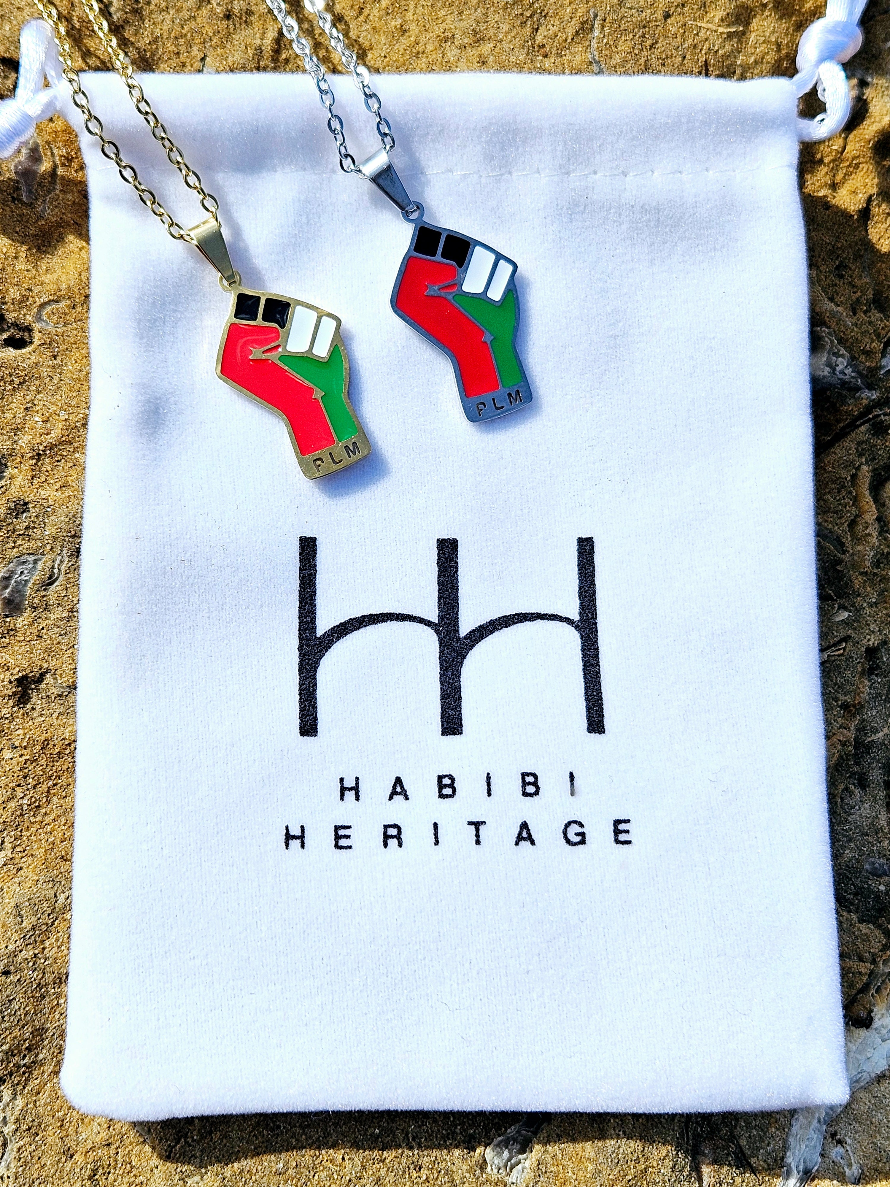 Palestine Fist PLM Pendent Necklace - Habibi Heritage