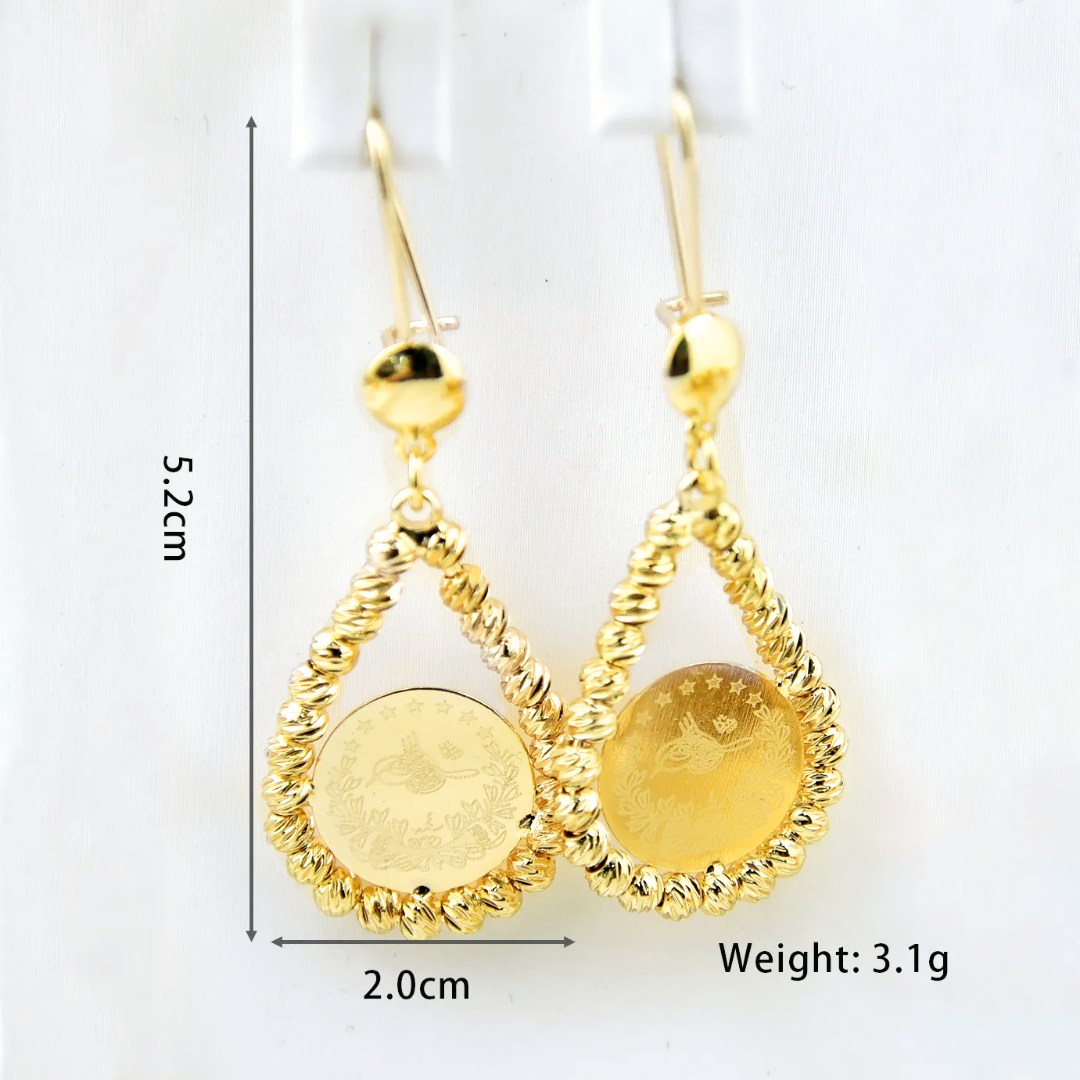 Lira Arabic Coin Hoop Earrings – Timeless Elegance