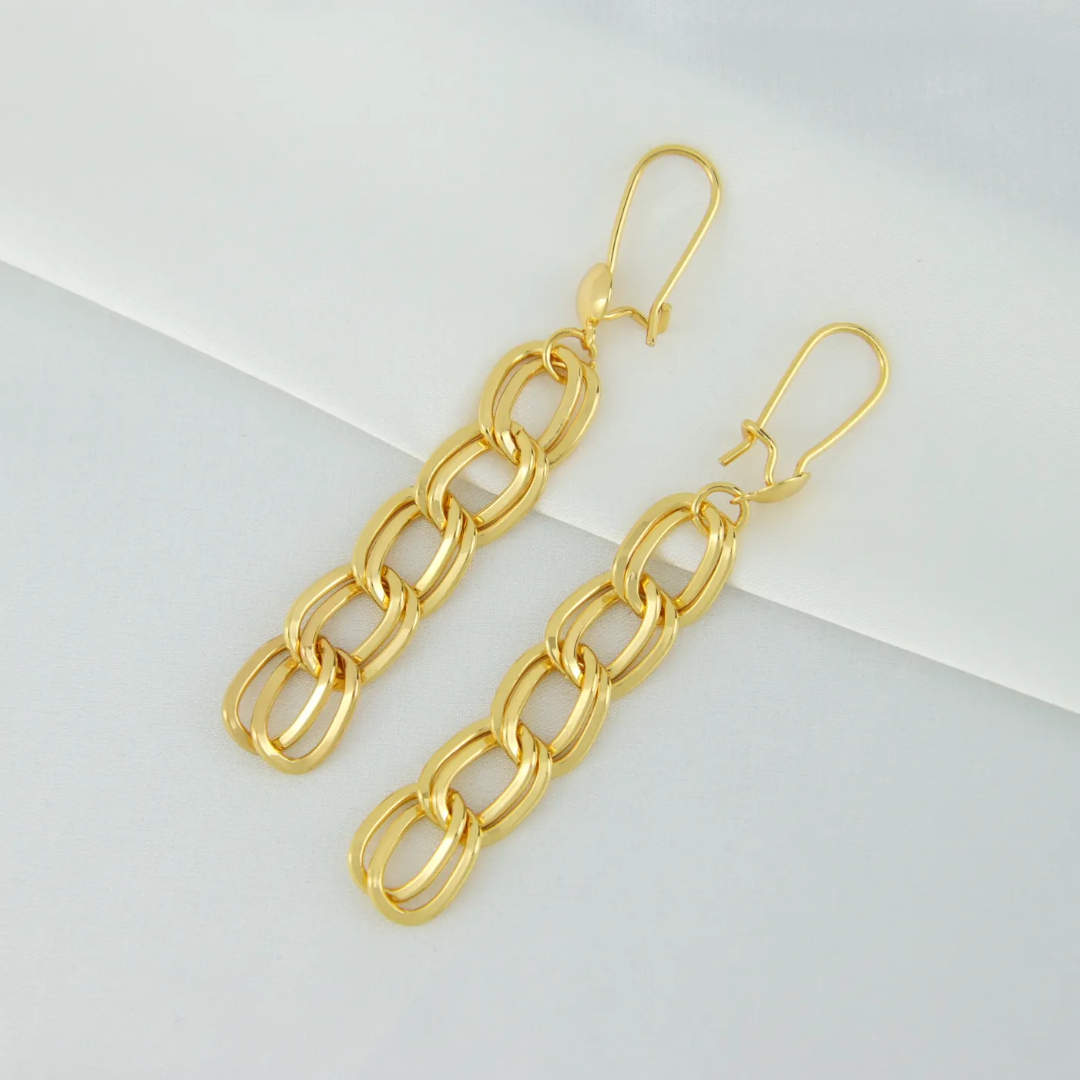 Cuban Link Chain Jewelry Set - Necklace, Earring, and Bracelet Matching Set