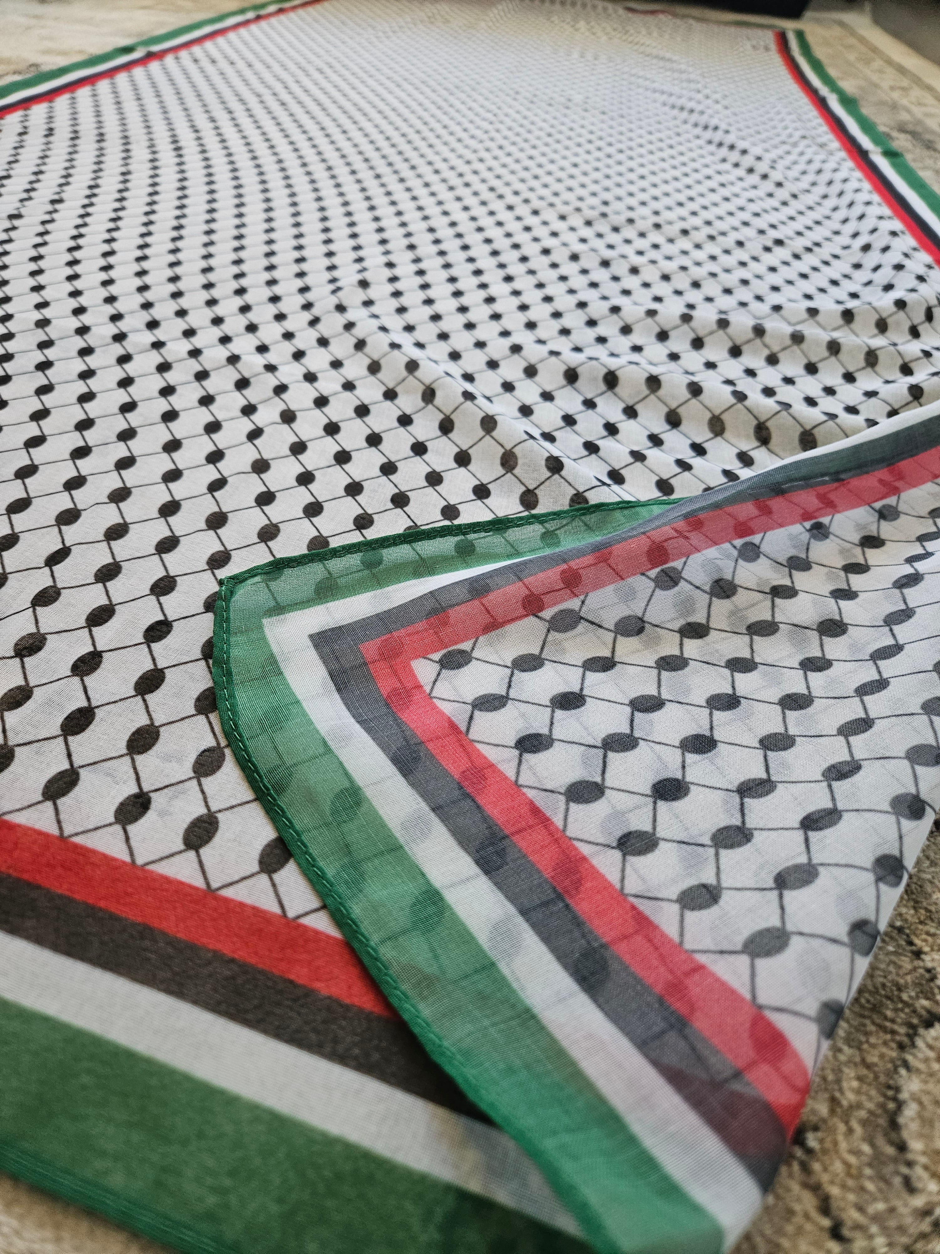 Palestine Keffiyeh Scarf - Lightweight - 65x28 Inches - Habibi Heritage