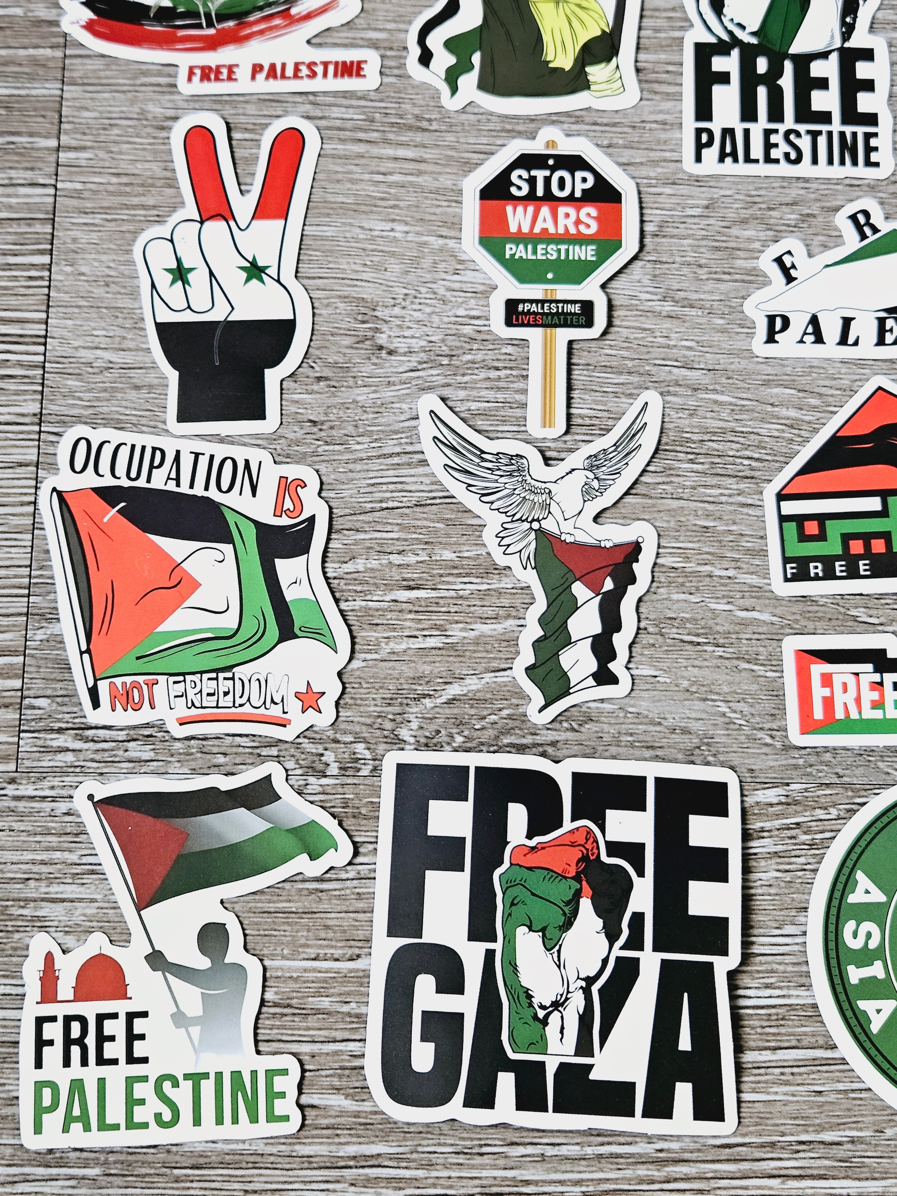 Palestine Stickers - 50 pack Palestinian stickers decals vinyl waterproof - Habibi Heritage
