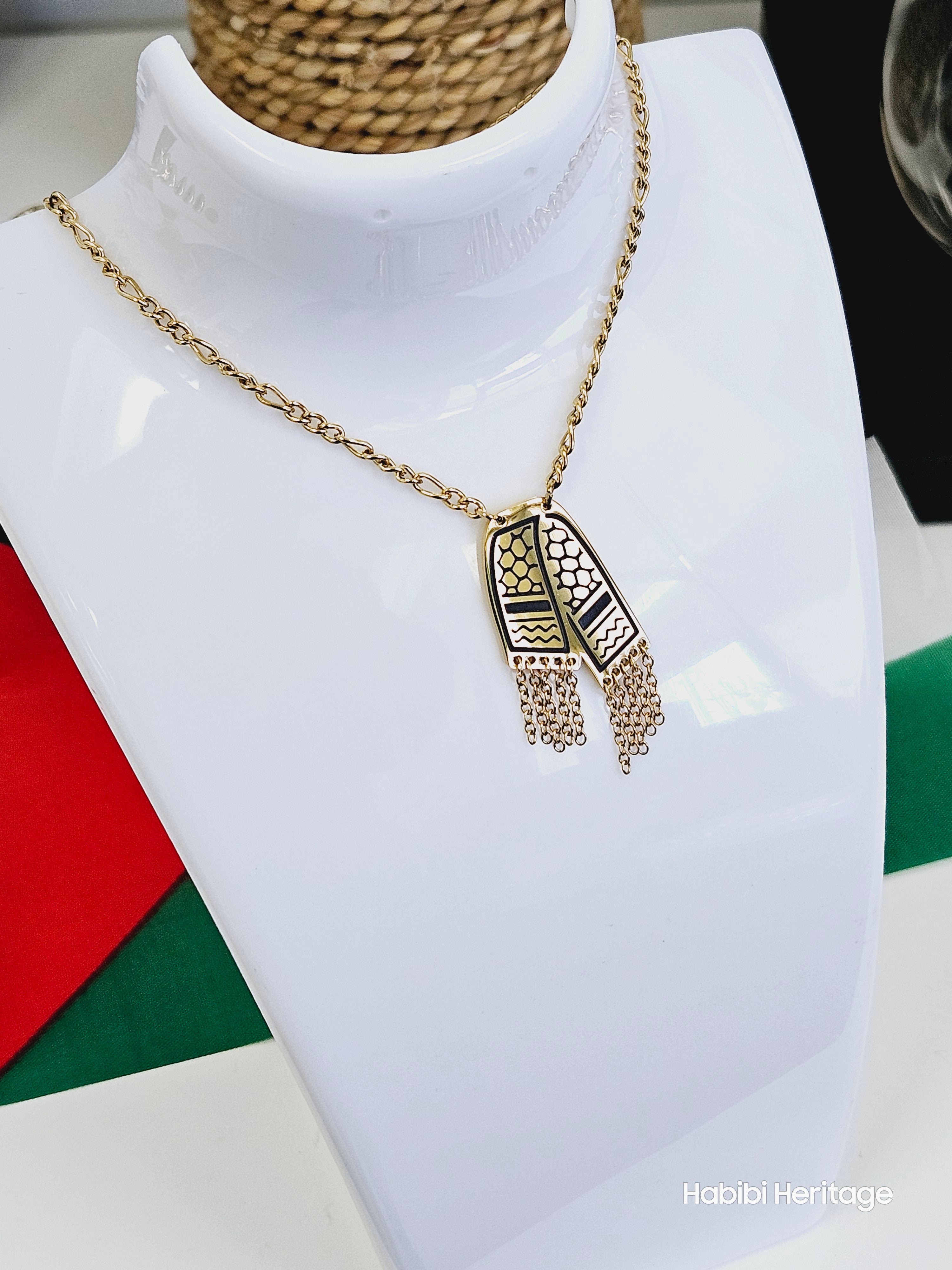 Keffiyeh Hatta Necklace - Kufiya Scarf design - Habibi Heritage