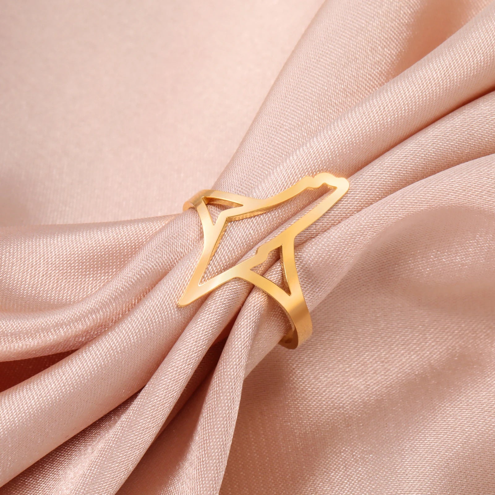 Palestine Hollow Ring Adjustable Size - Habibi Heritage