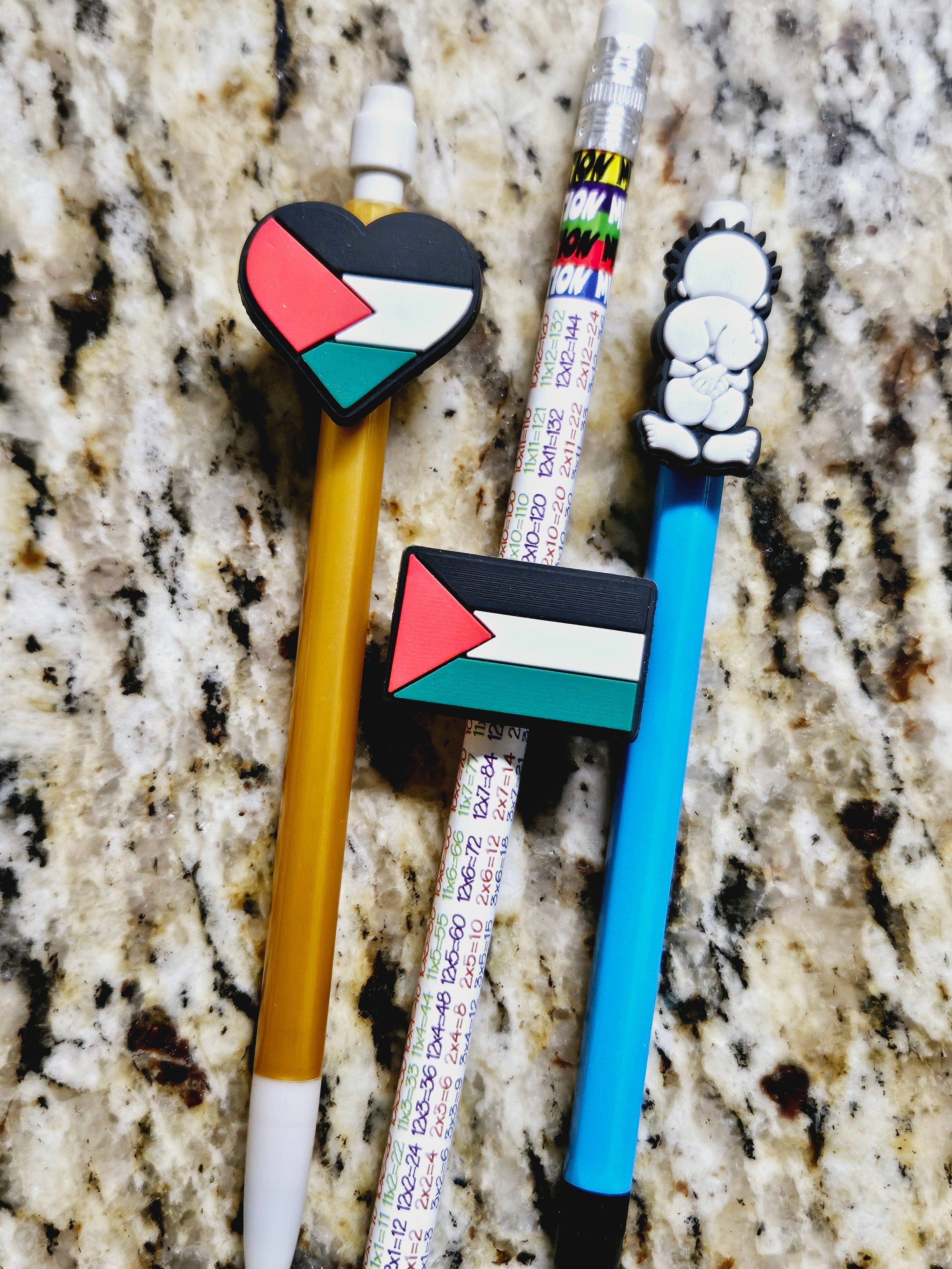 Pencil / Pen Decoration Toppers - Palestine & Handala - 3 designs - Habibi Heritage