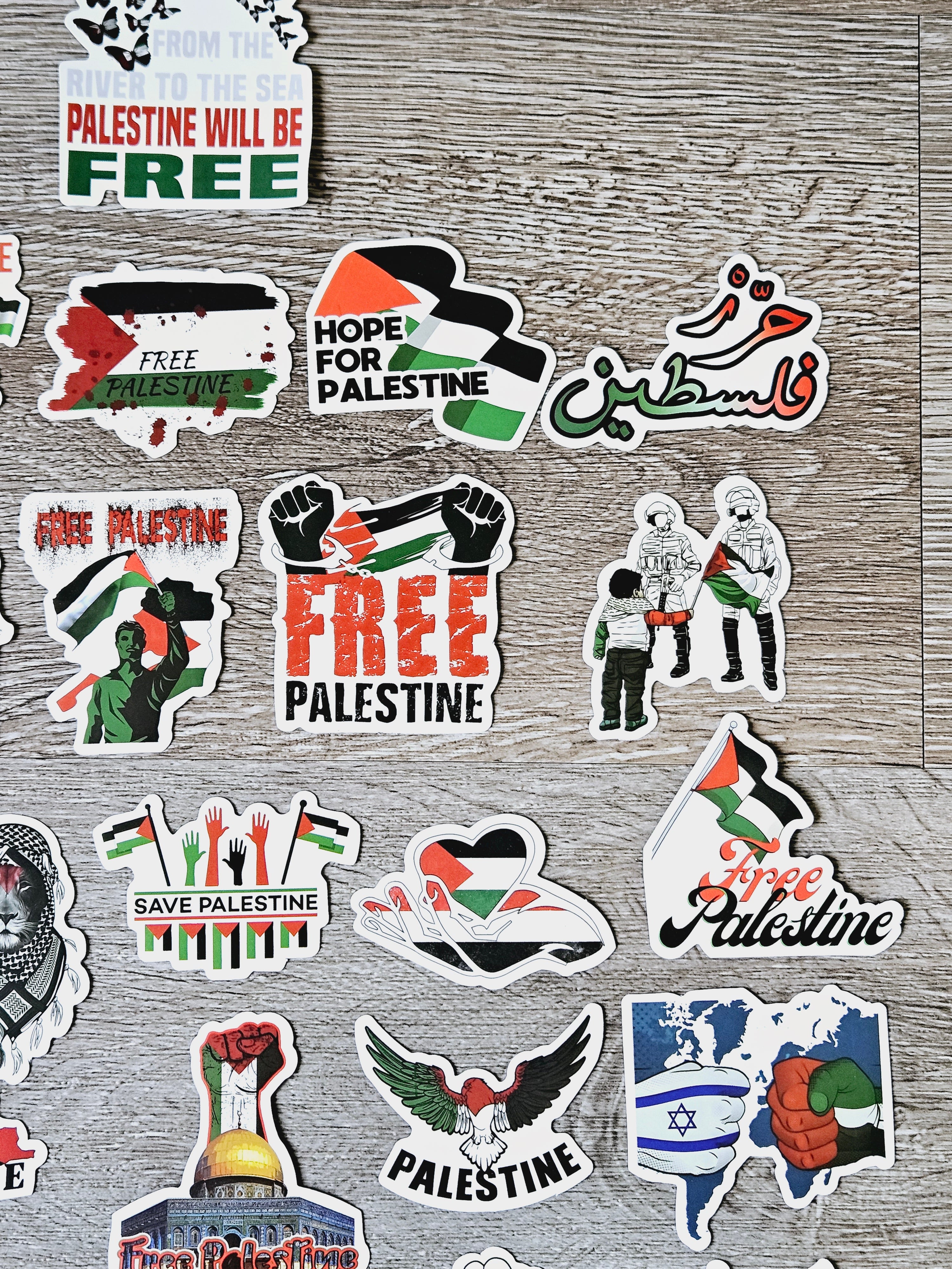 Palestine Stickers - 50 pack Palestinian stickers decals vinyl waterproof - Habibi Heritage