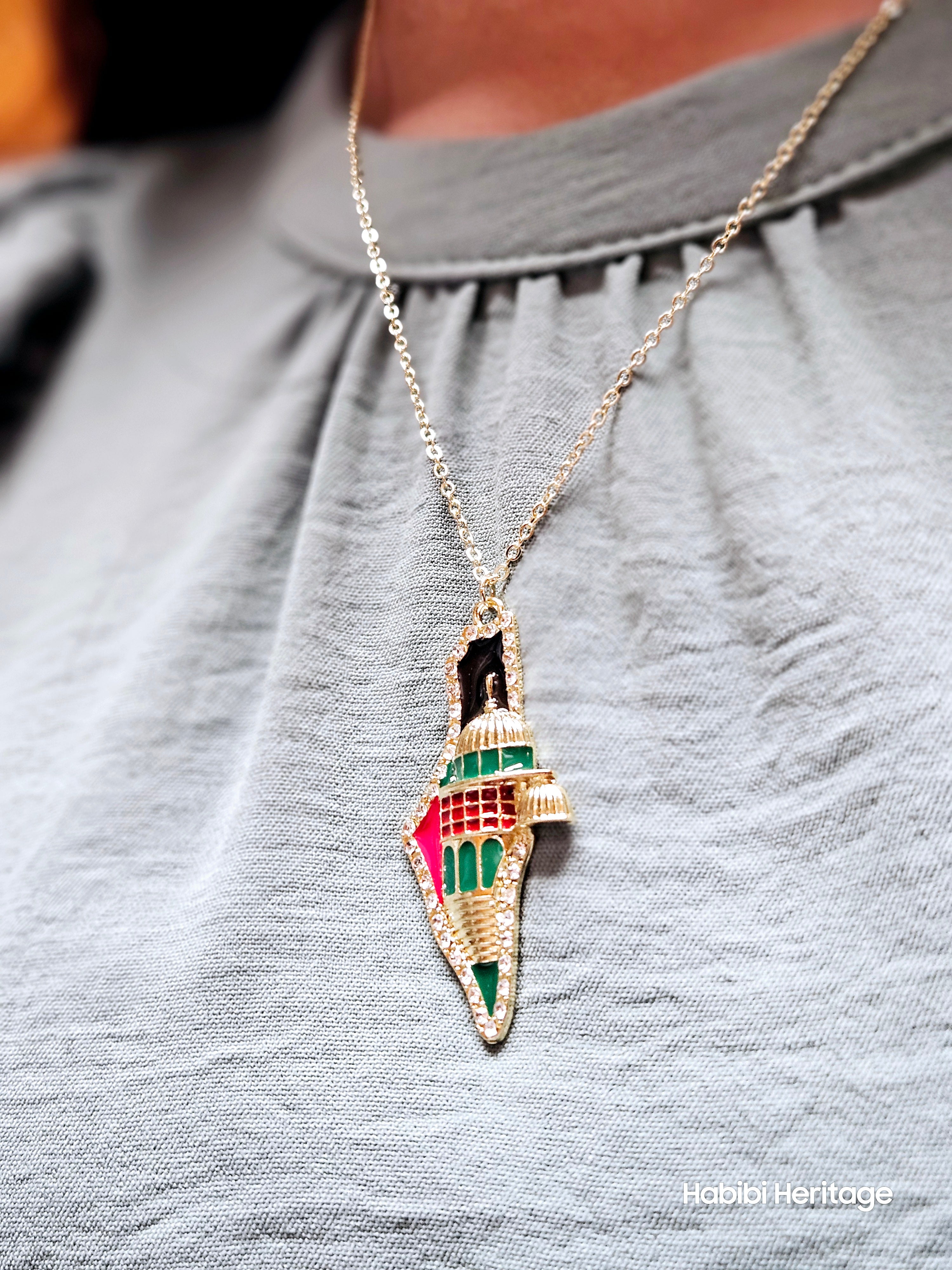 Palestine Quds 3D Necklace - Habibi Heritage