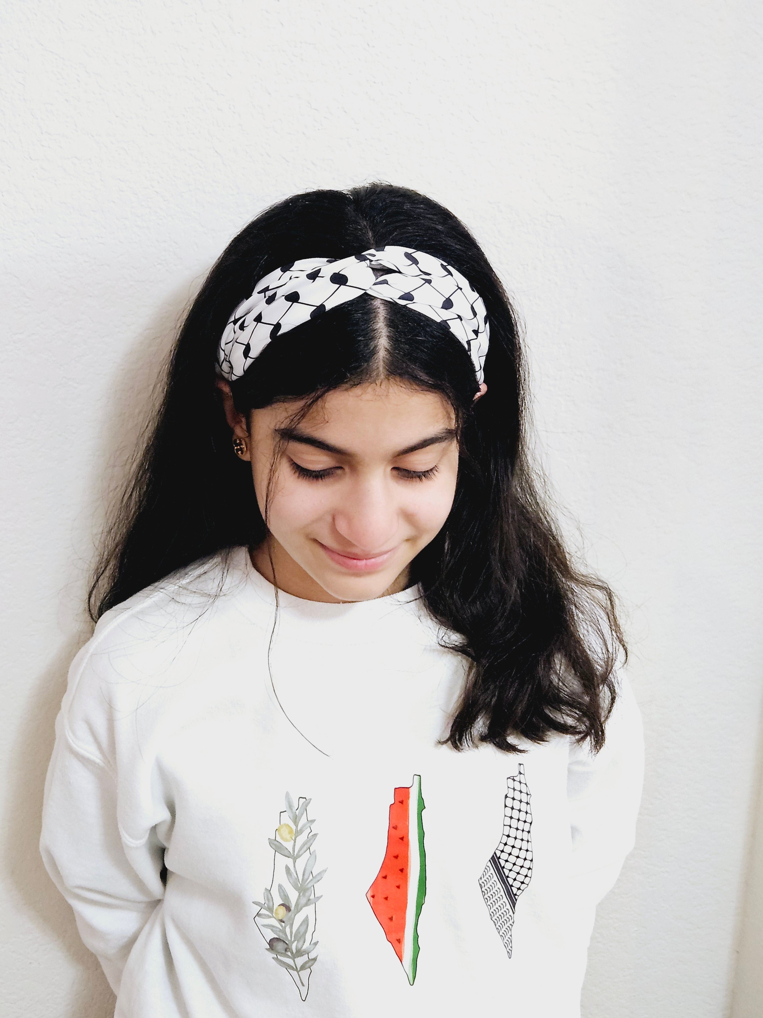 Keffiyeh Hatta Hair Accessories - Scrunchie Bow Headband Bonnet Long Bows - Habibi Heritage