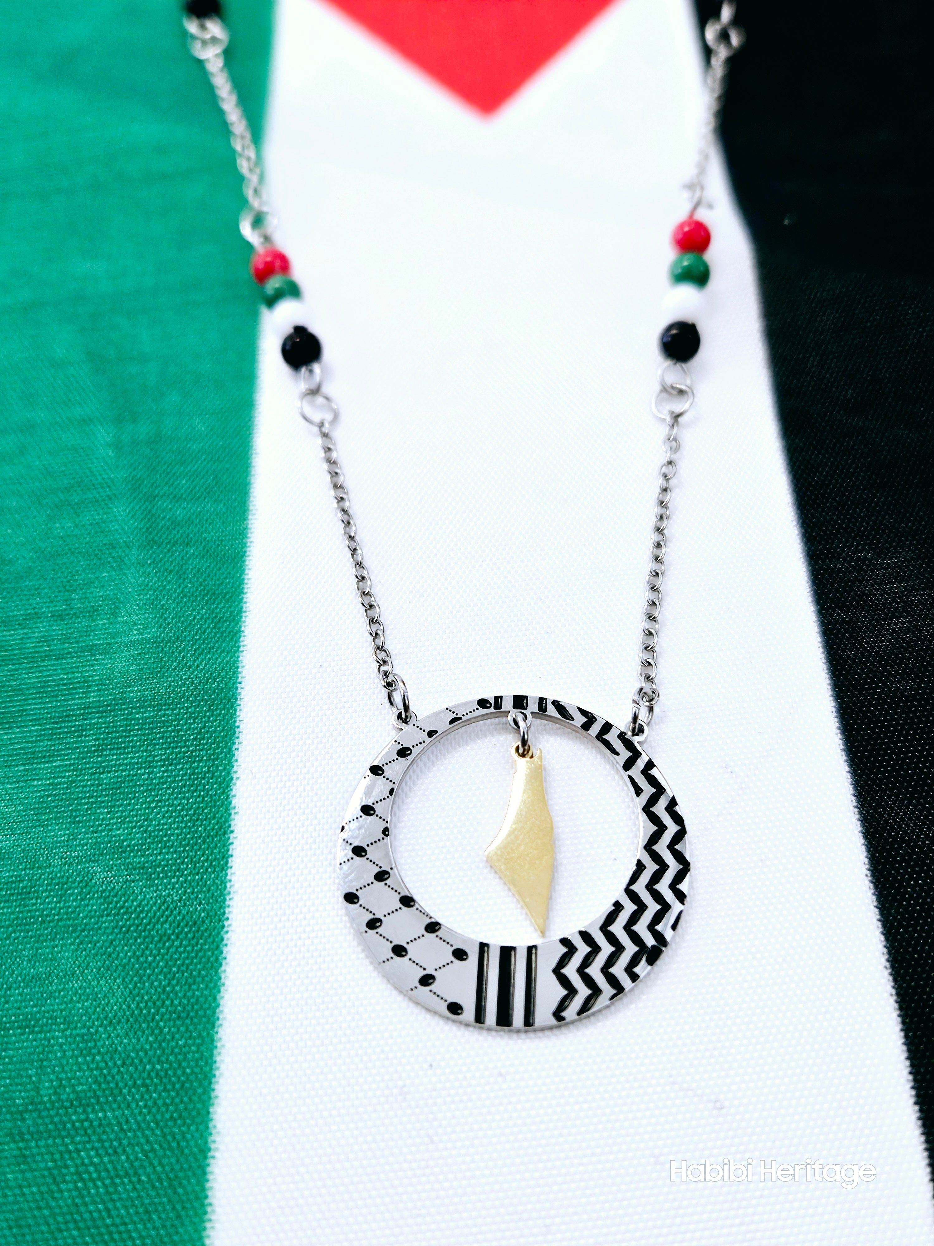 Long Palestine Keffiyeh Necklace - Habibi Heritage