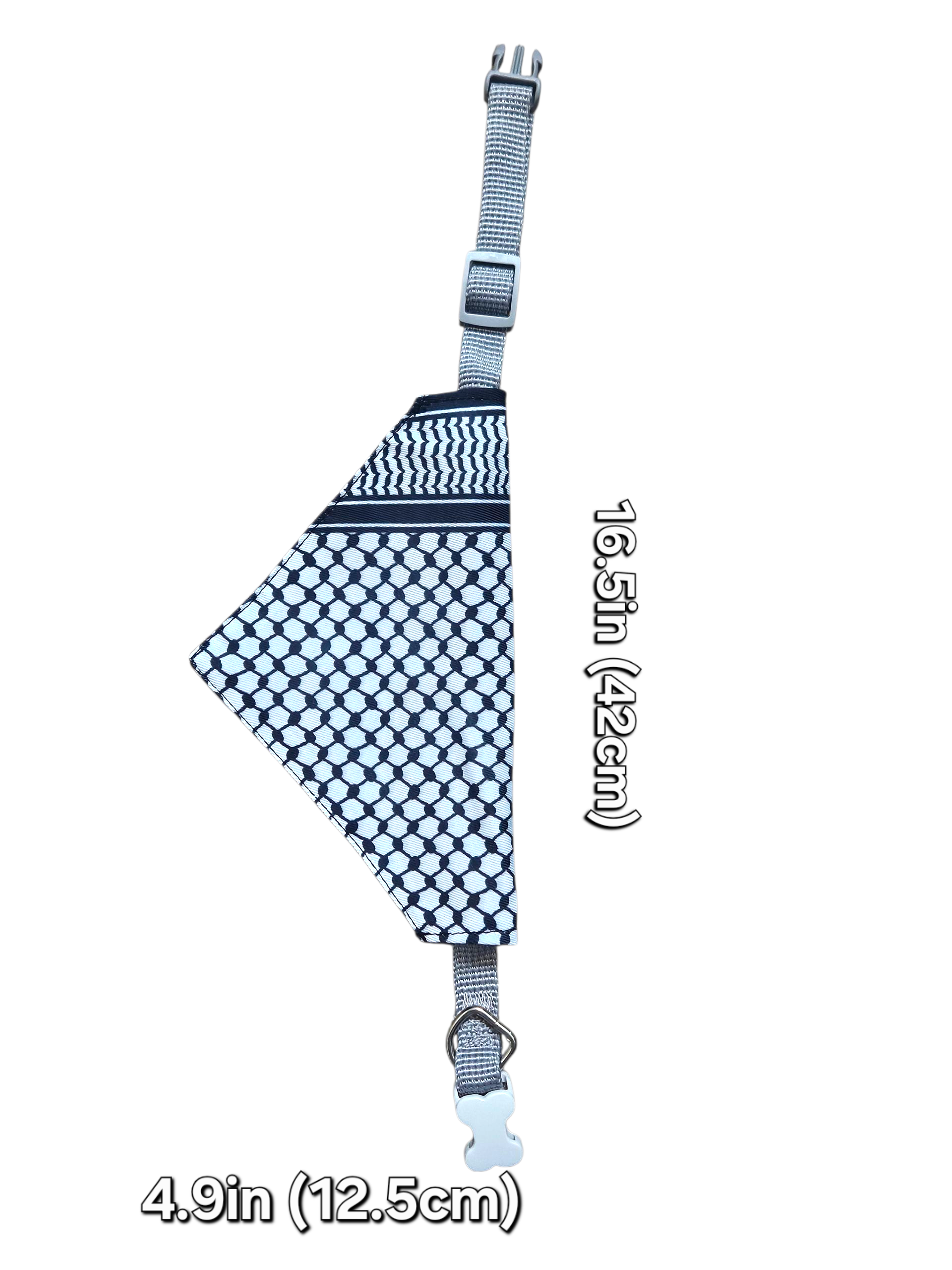 Keffiyeh Printed Pet Scarf - Adjustable Cat Bandana with Secure Clip