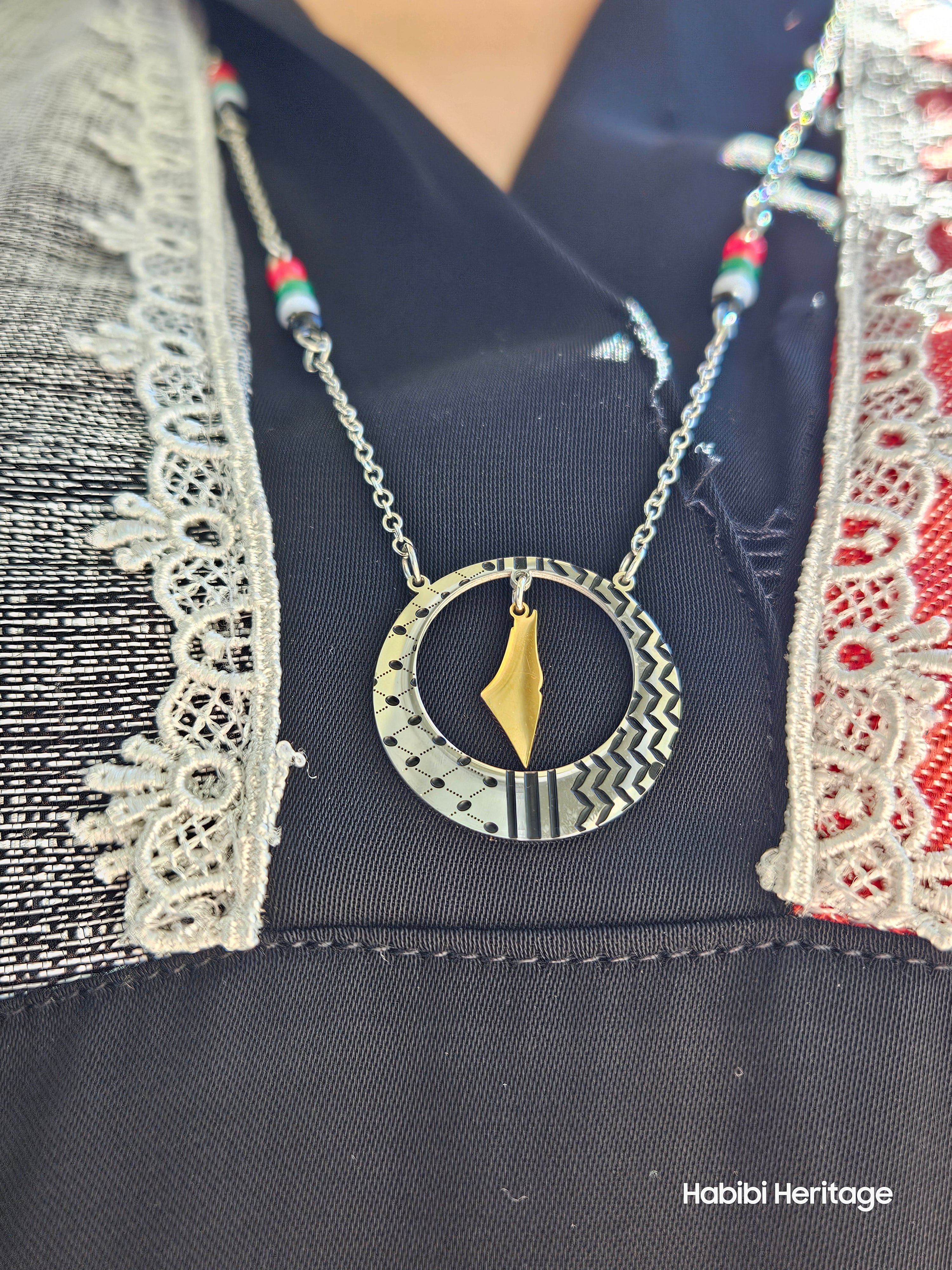 Long Palestine Keffiyeh Necklace - Habibi Heritage