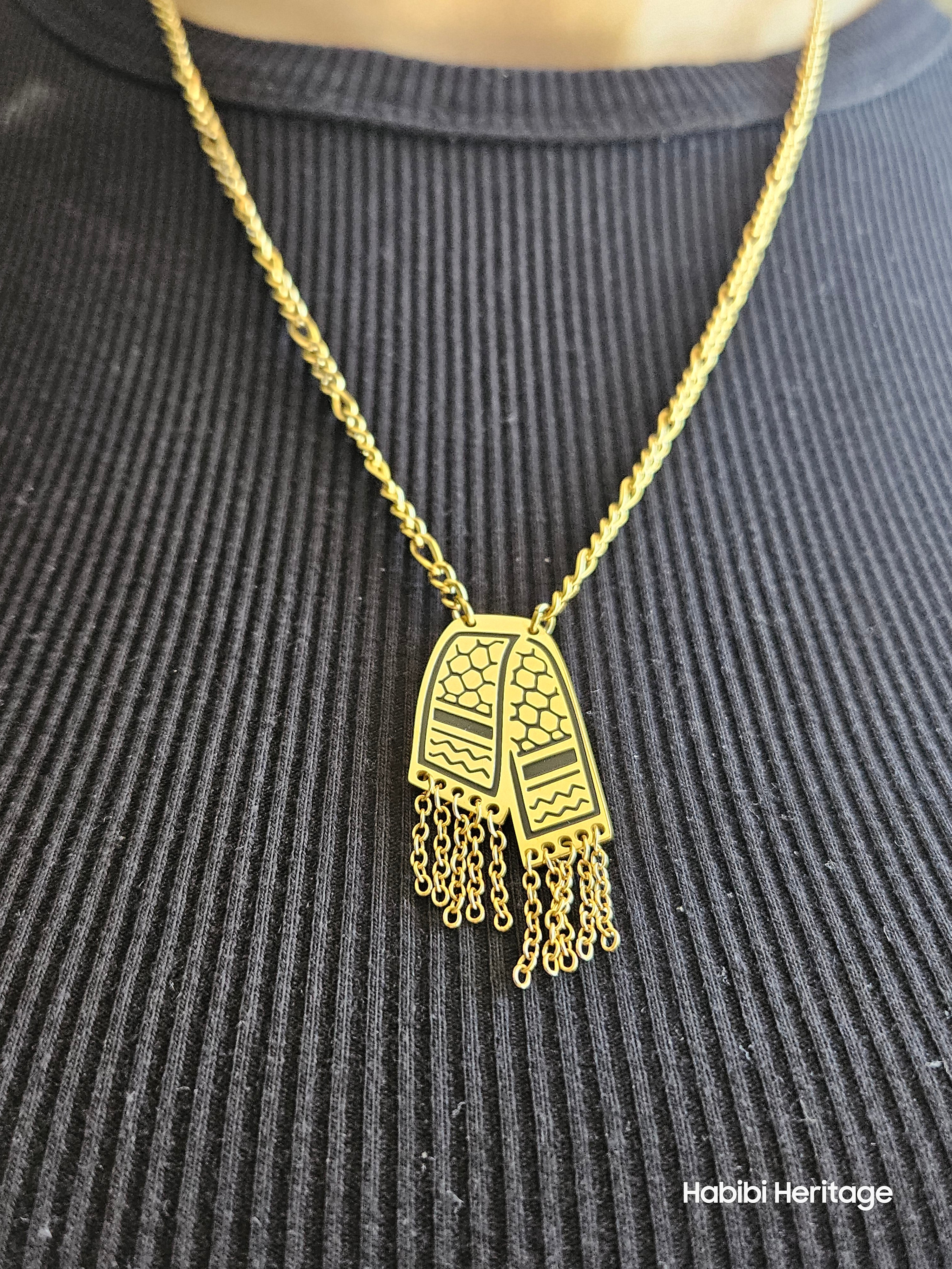 Keffiyeh Hatta Necklace - Kufiya Scarf design - Habibi Heritage