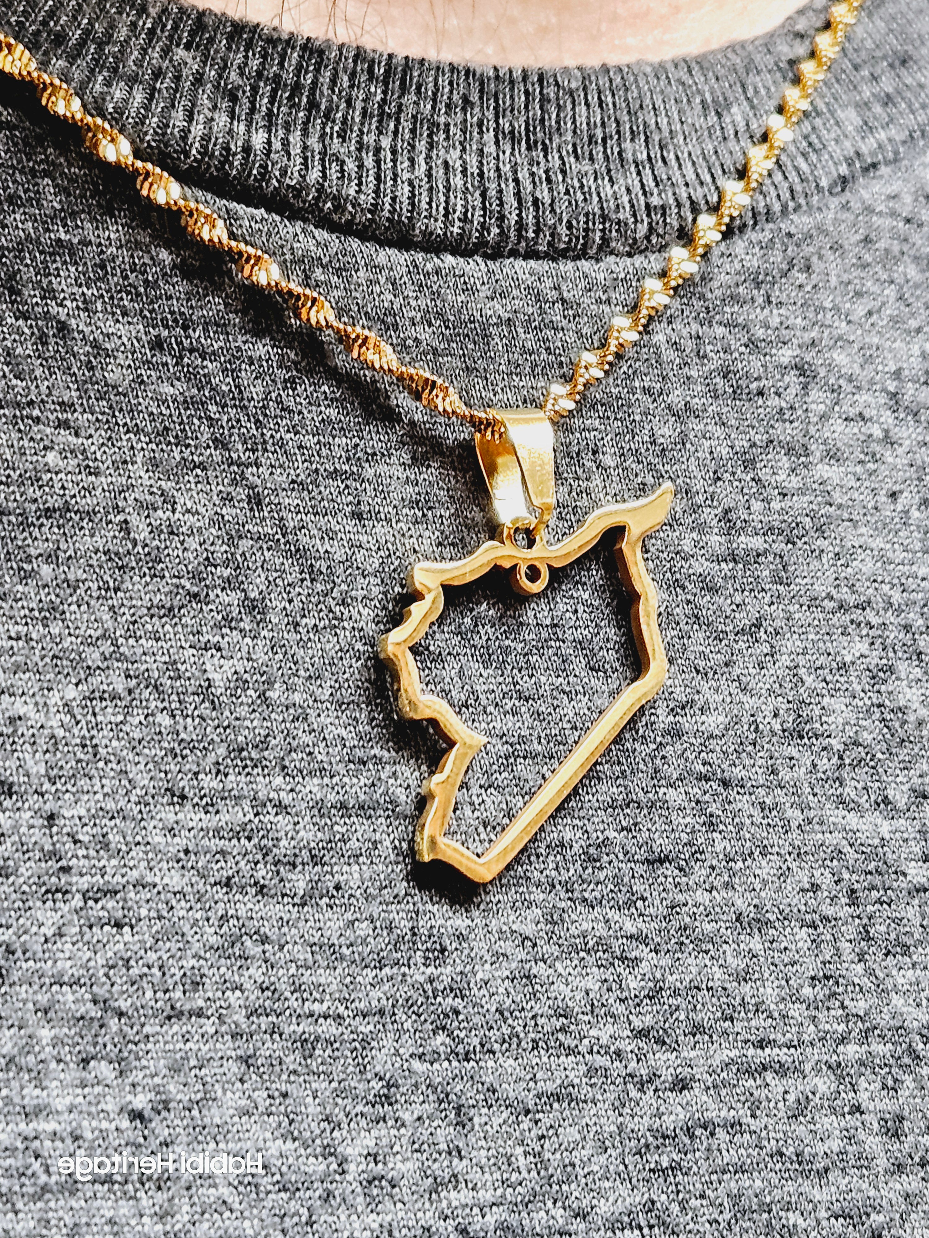 Syria Map Shape Necklace - Habibi Heritage