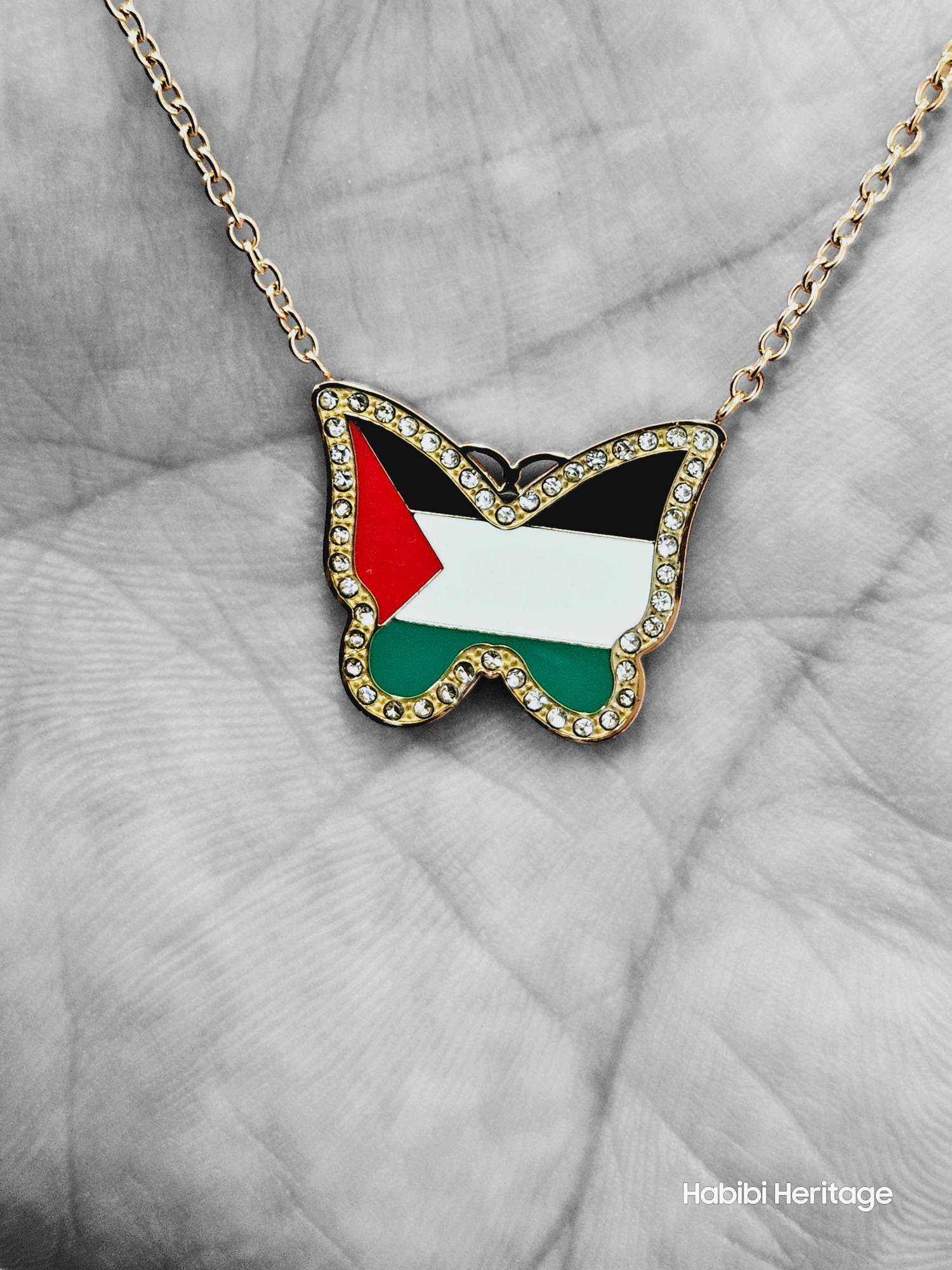 Butterfly Palestine Necklace - Habibi Heritage
