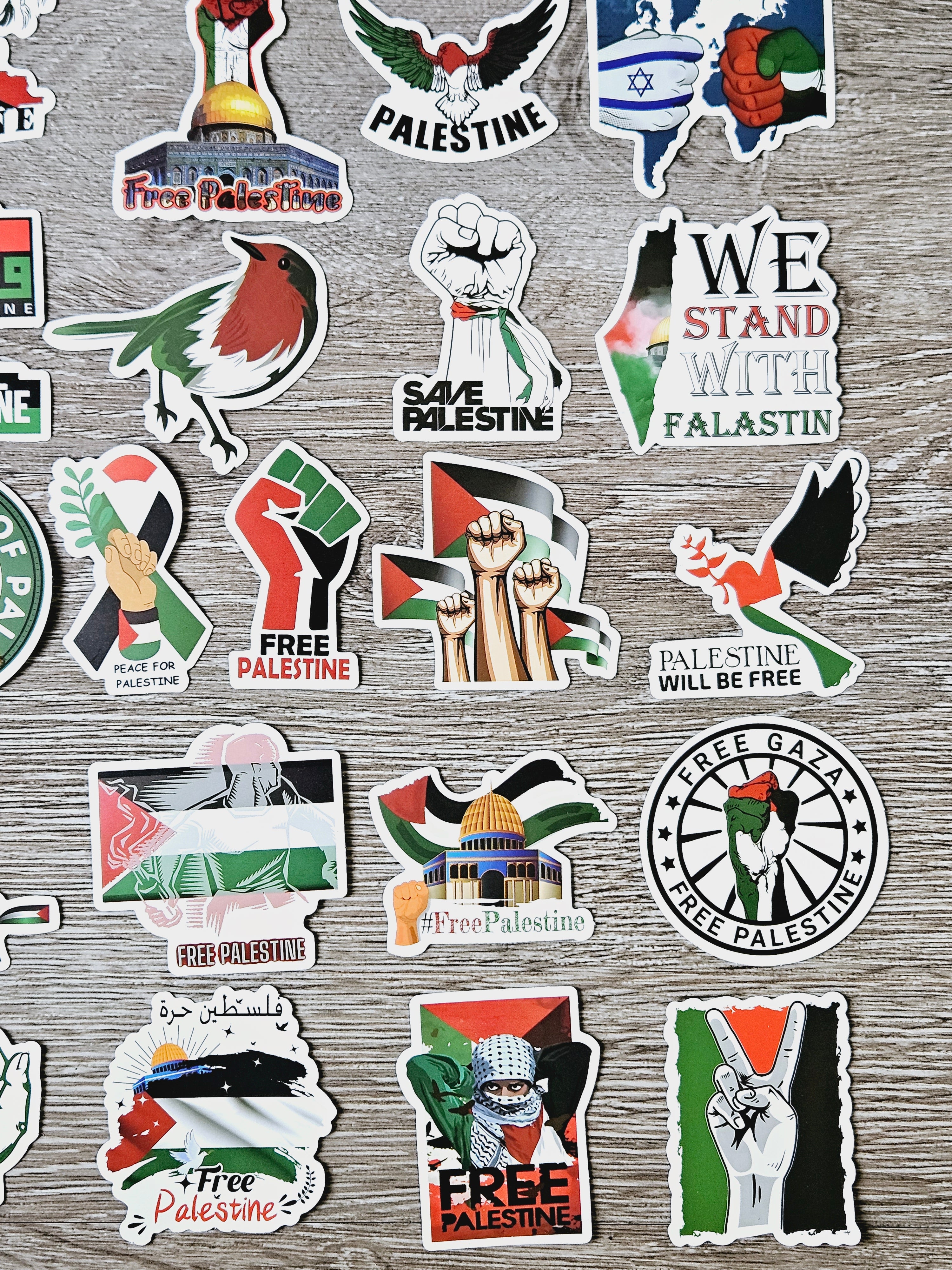 Palestine Stickers - 50 pack Palestinian stickers decals vinyl waterproof - Habibi Heritage