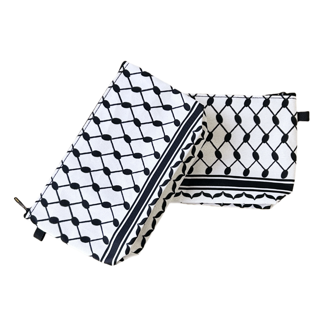 Palestine Keffyeh Pattern Makeup Bag with Zipper / Pencil Pouch / Cosmetic Bag