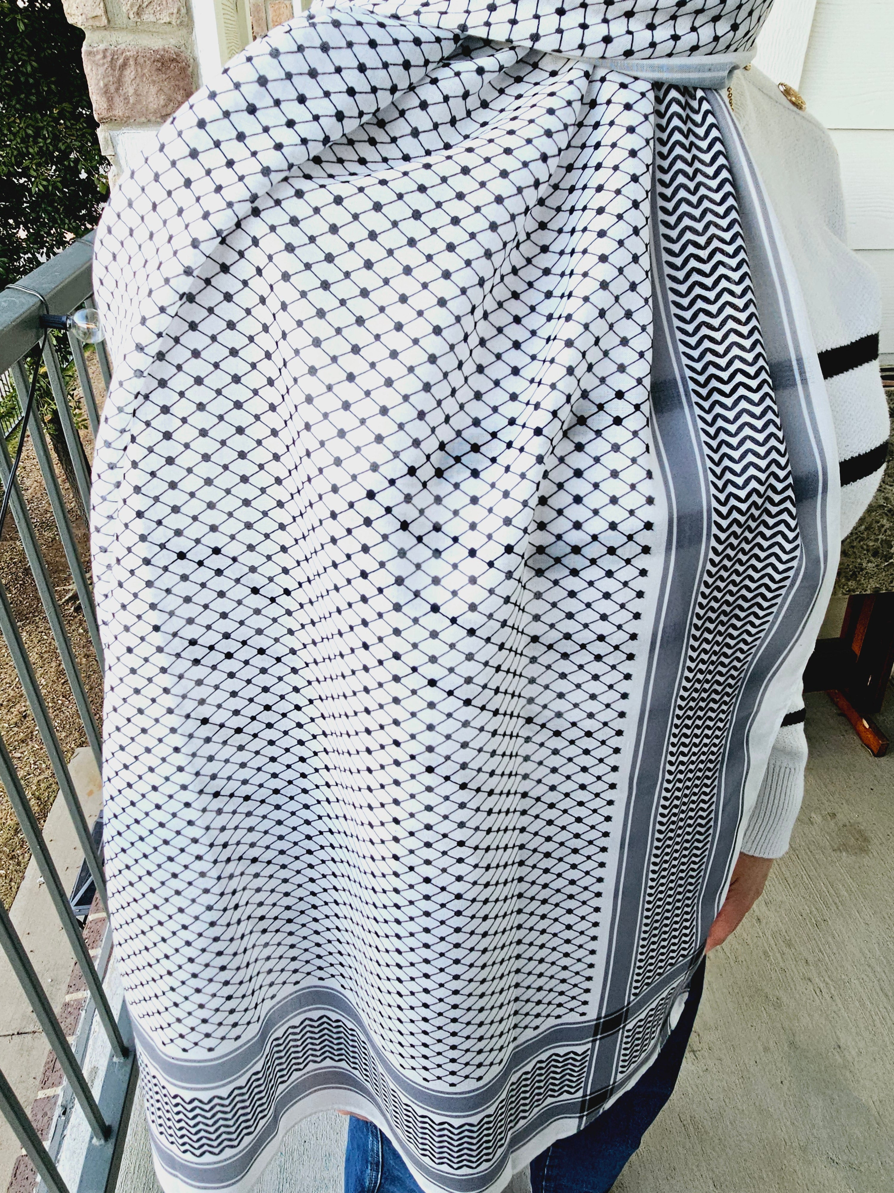 Keffiyeh Scarf - Lightweight - 65x28 Inches - Habibi Heritage