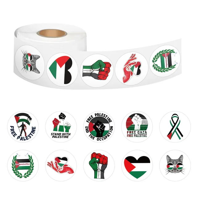 500 Count Roll Palestine Stickers - Palestinian stickers