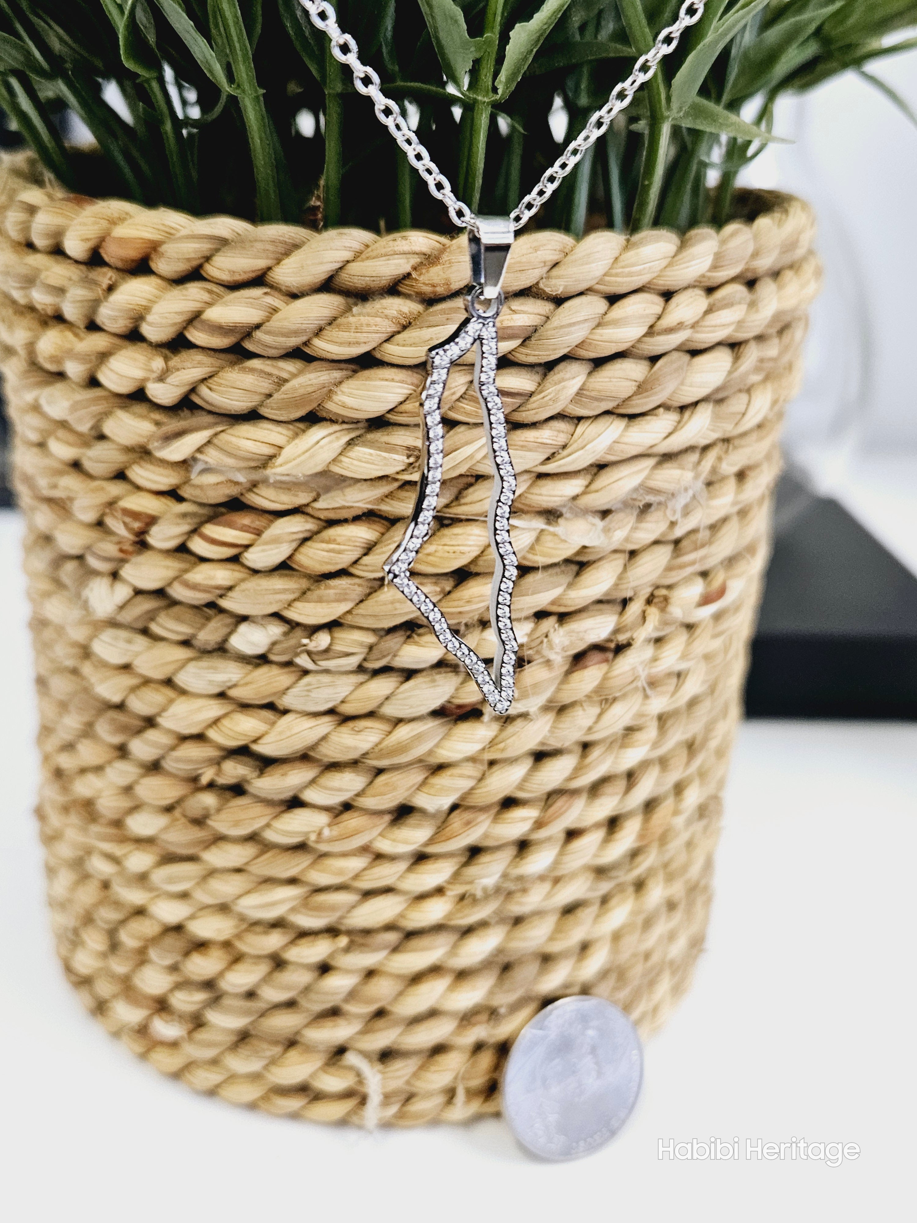 Palestine Necklace Hollow Design - Habibi Heritage