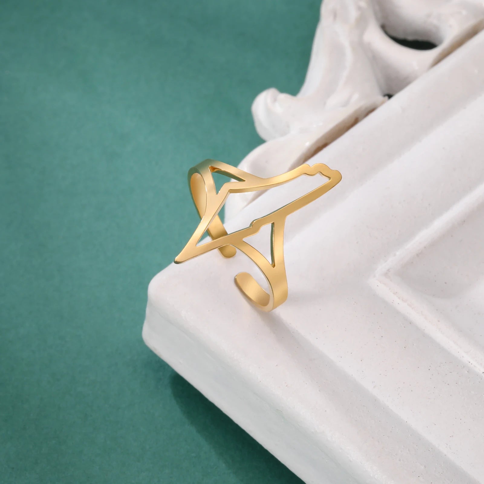 Palestine Hollow Ring Adjustable Size - Habibi Heritage