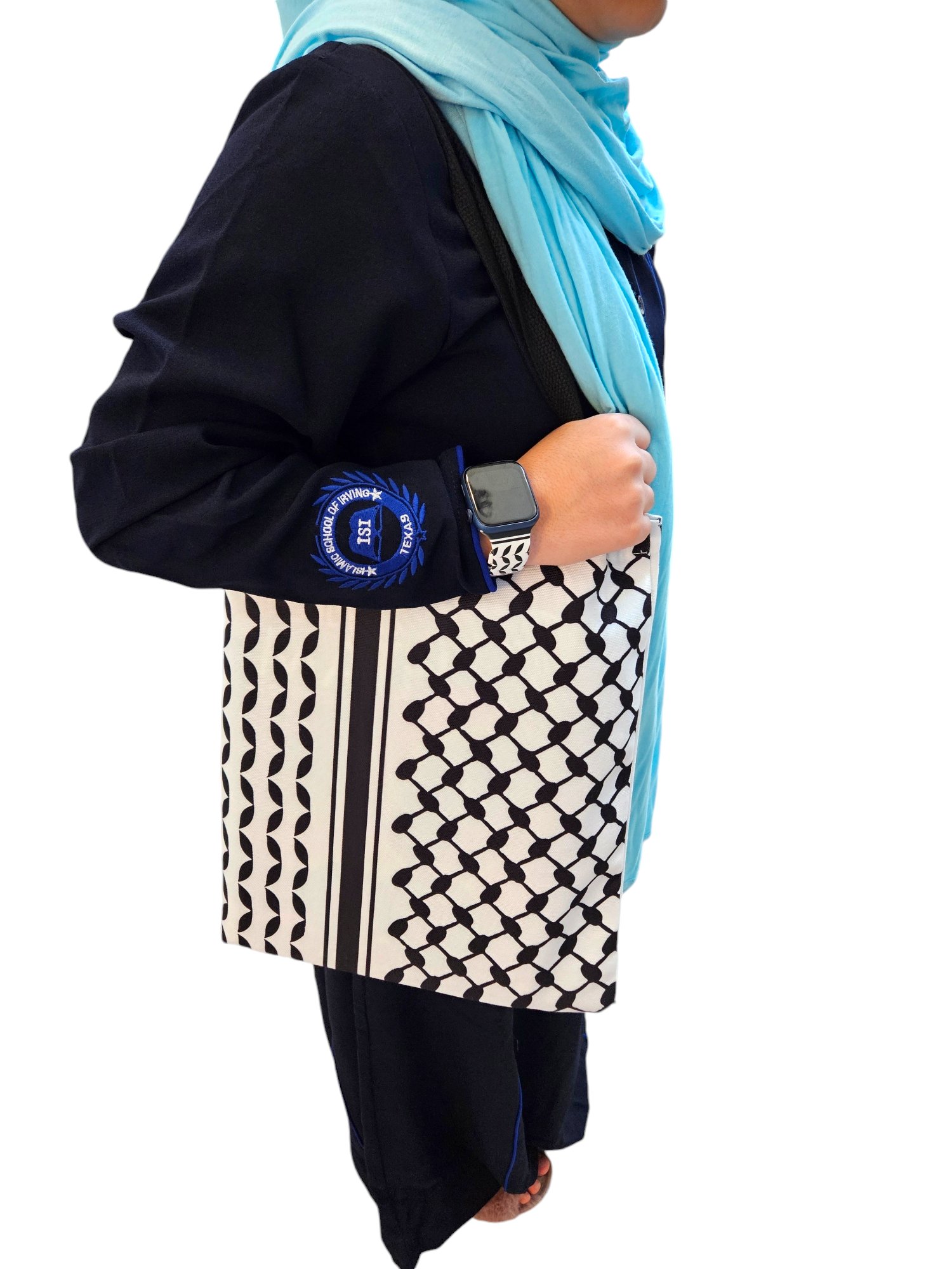 Keffiyeh Pattern Canvas Tote Bag – Double-Sided Design